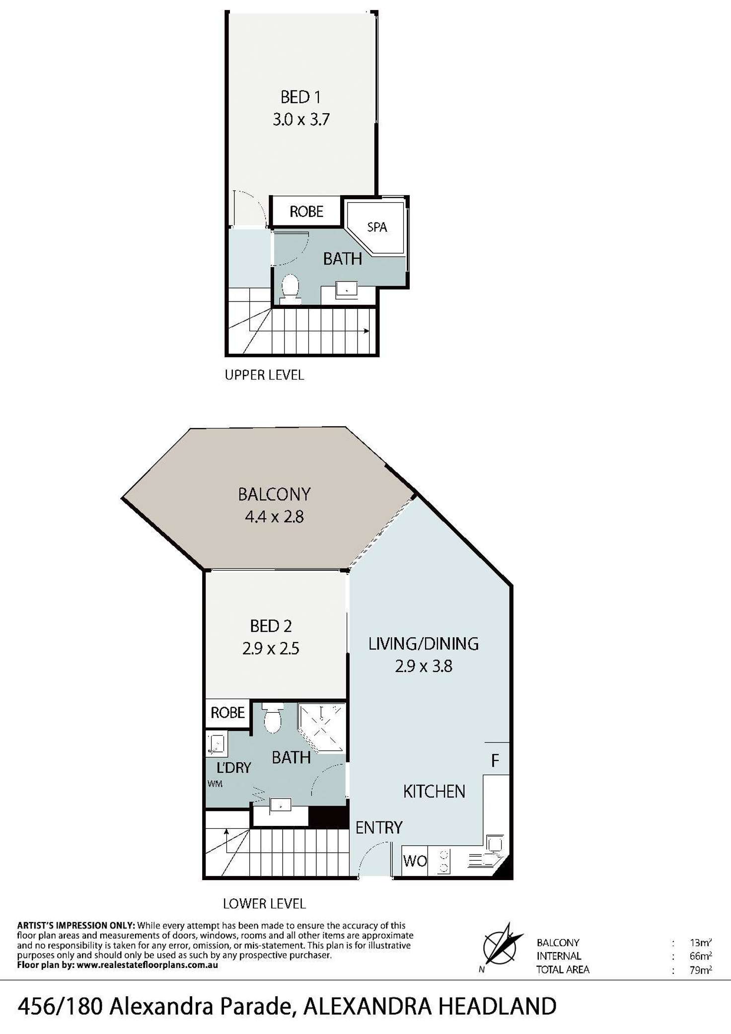 Floorplan of Homely unit listing, 456/180 Alexandra Parade, Alexandra Headland QLD 4572