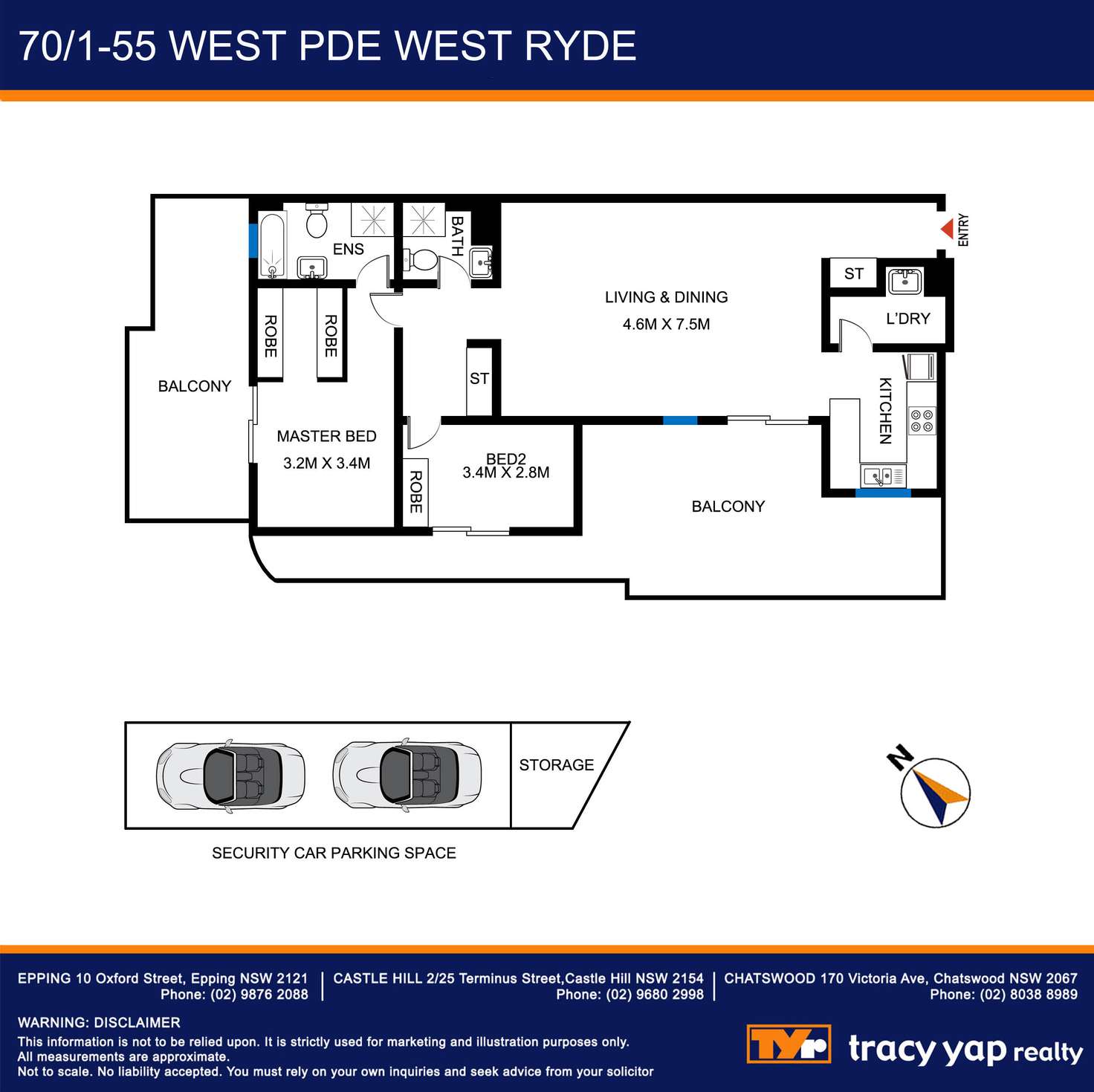 Floorplan of Homely apartment listing, 70/1-55 West Parade, West Ryde NSW 2114