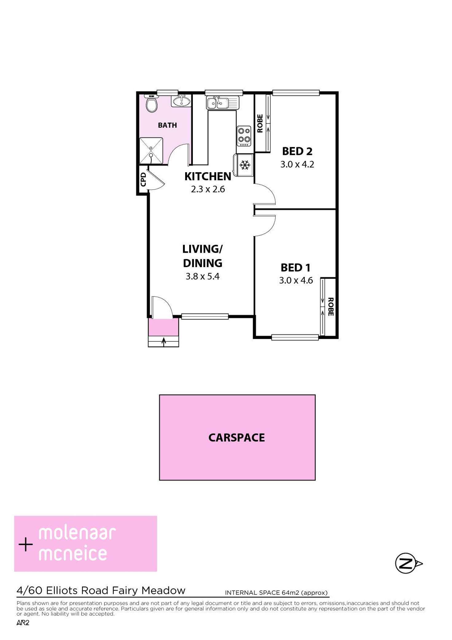 Floorplan of Homely apartment listing, 4/60 Elliotts Road, Fairy Meadow NSW 2519