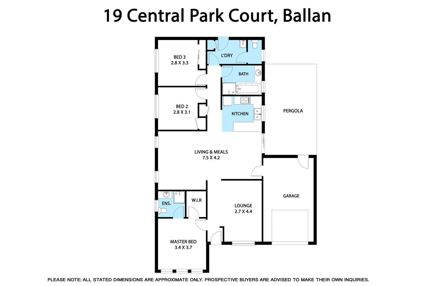 Floorplan of Homely house listing, 19 Central Park Court, Ballan VIC 3342