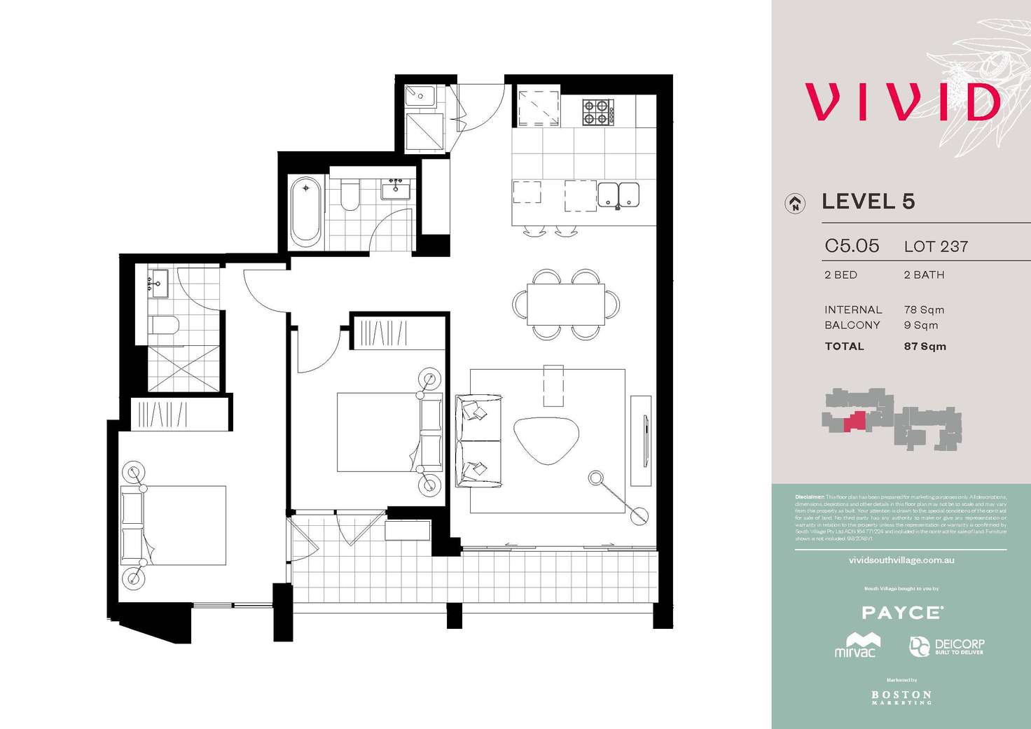 Floorplan of Homely apartment listing, 505/9 Village Place, Kirrawee NSW 2232