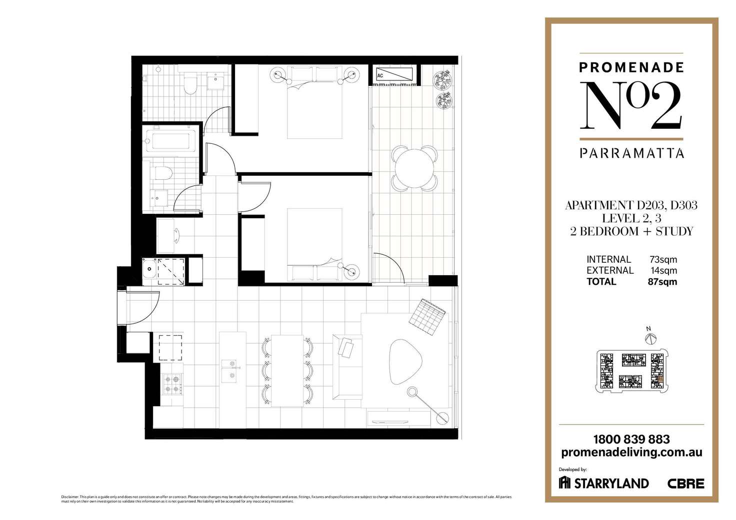 Floorplan of Homely apartment listing, D503/1 Broughton Street, Parramatta NSW 2150
