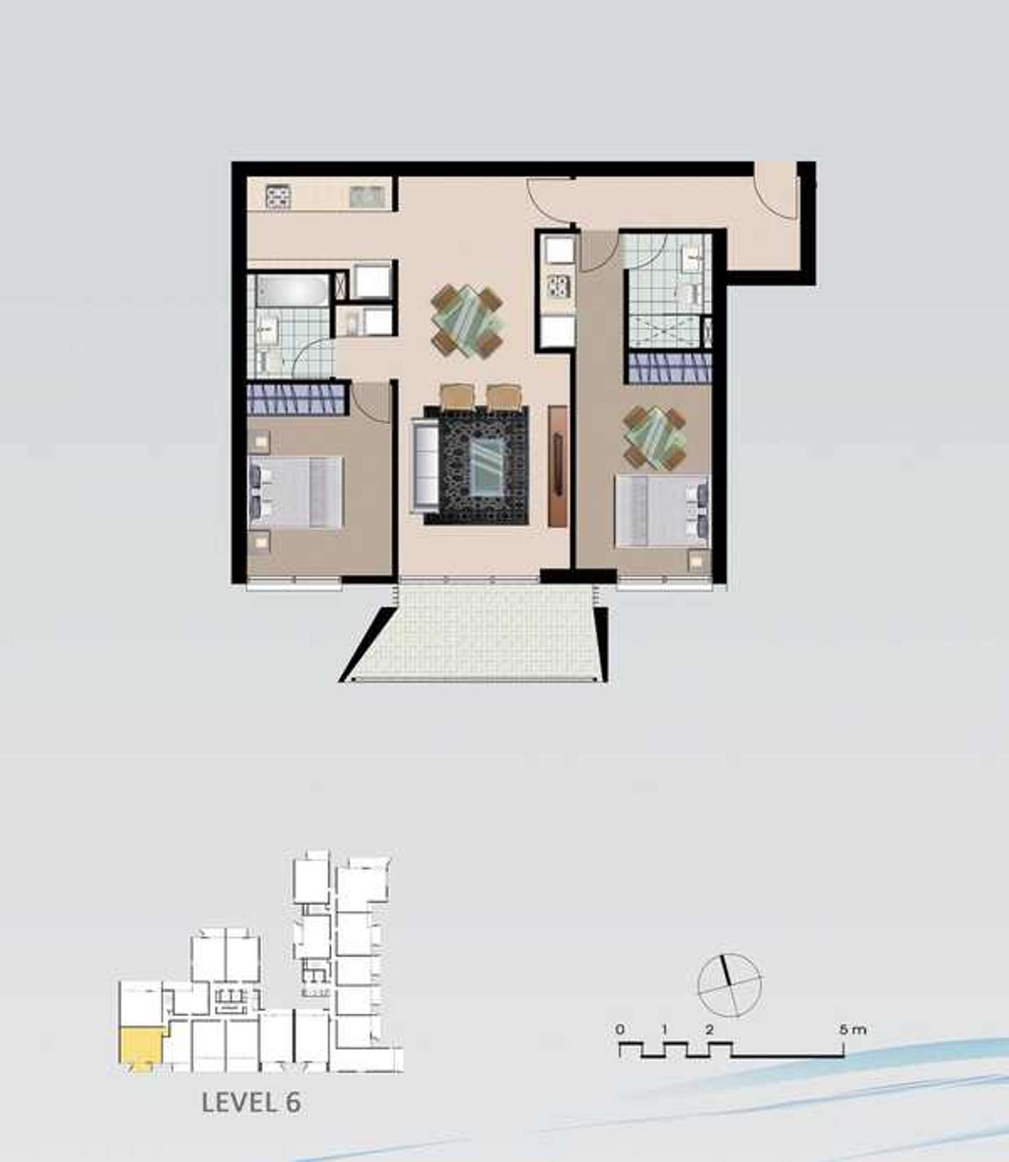 Floorplan of Homely studio listing, 203B/109-113 George Street, Parramatta NSW 2150