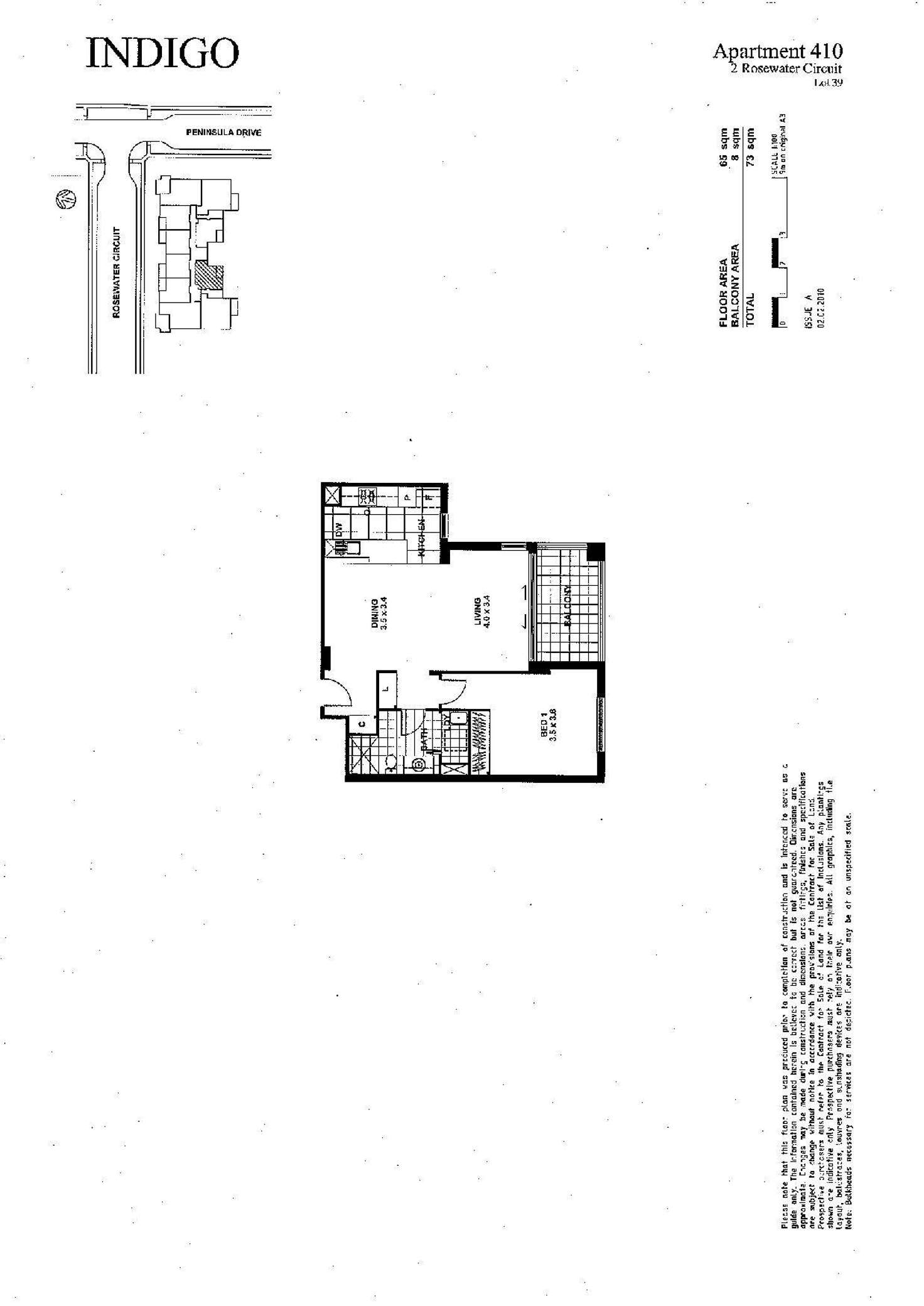Floorplan of Homely apartment listing, 410/2 Rosewater Circuit, Breakfast Point NSW 2137