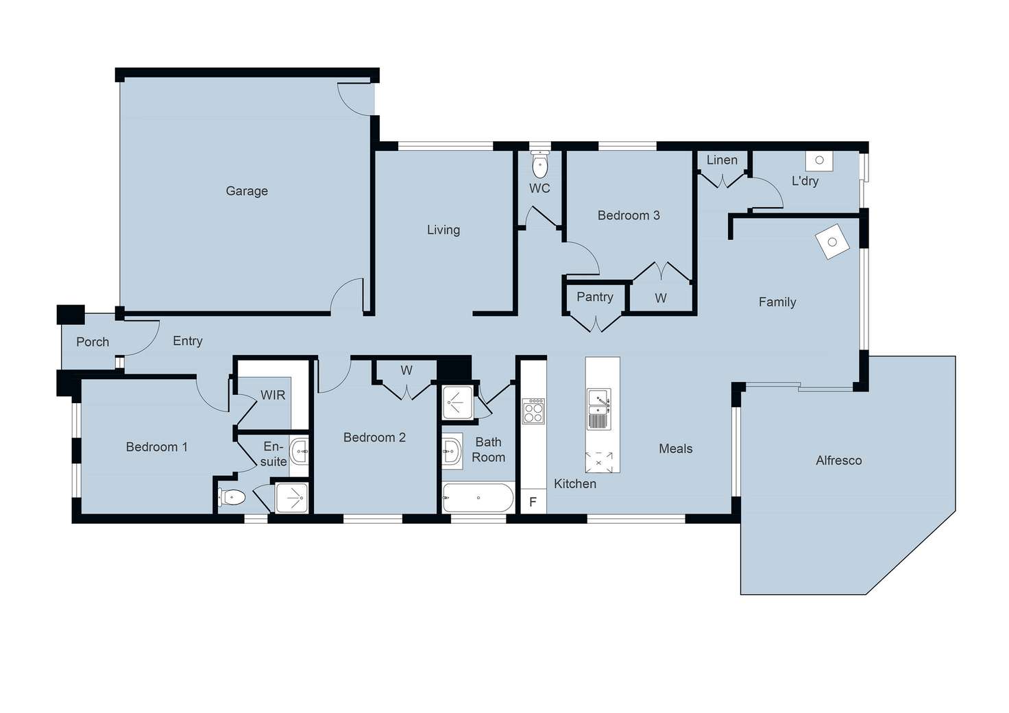 Floorplan of Homely house listing, 1 Crestmont Court, Miners Rest VIC 3352