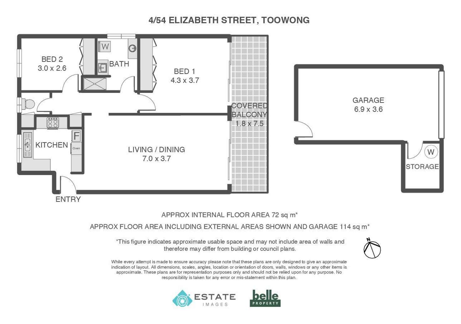 Floorplan of Homely unit listing, 4/54 Elizabeth Street, Toowong QLD 4066