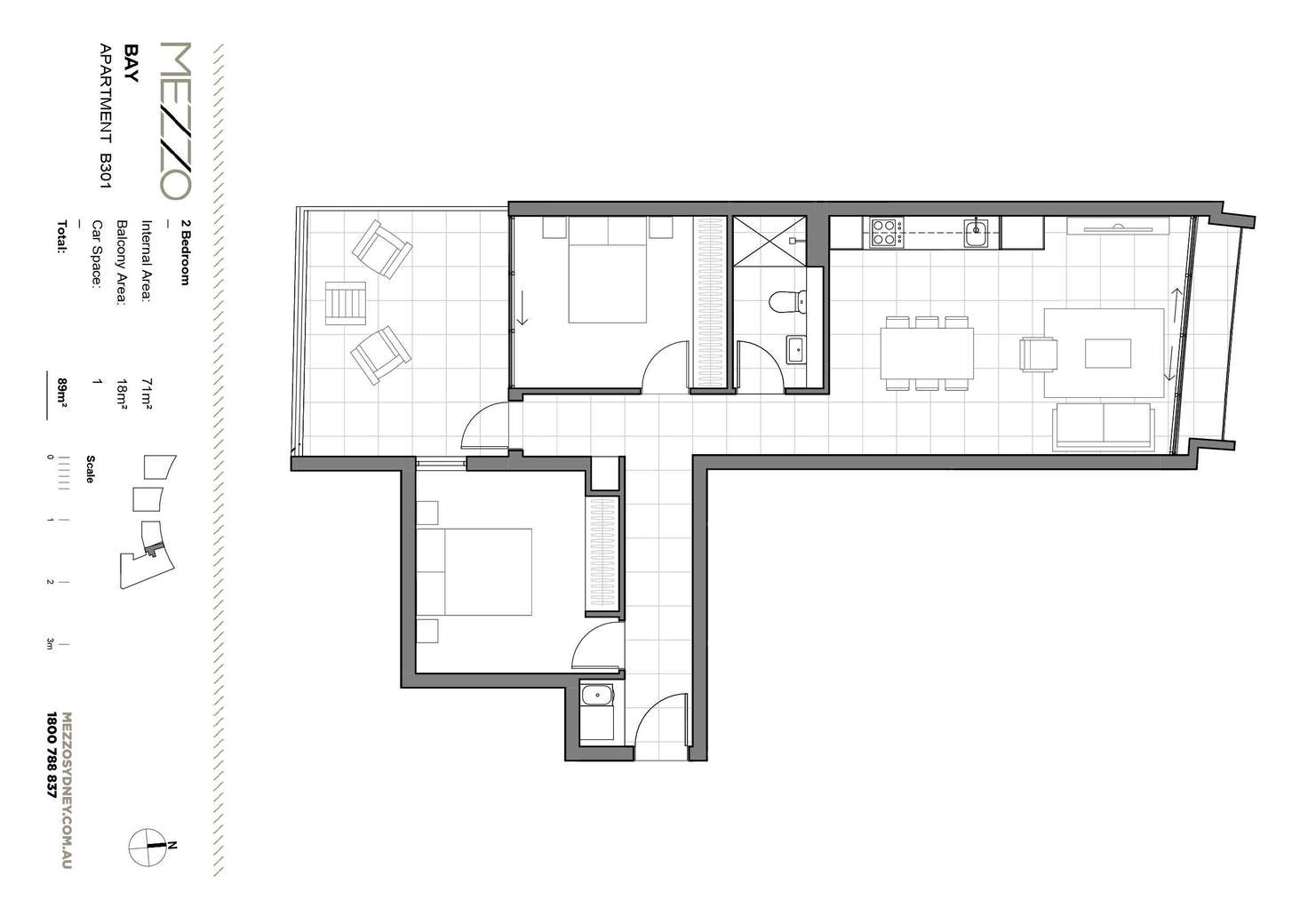 Floorplan of Homely apartment listing, B301/87 Bay Street, Glebe NSW 2037