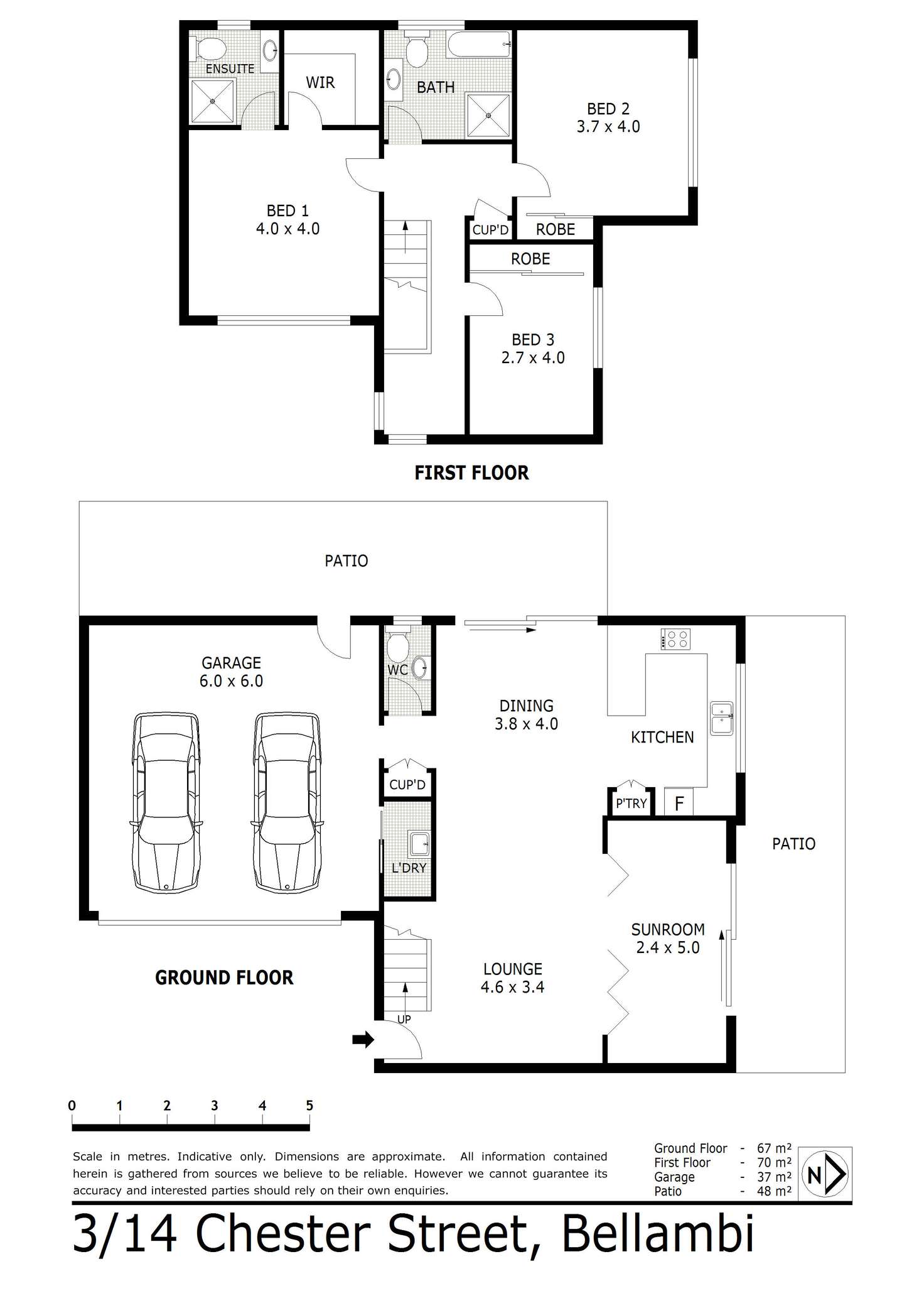 Floorplan of Homely townhouse listing, 3/14 Chester Street, Bellambi NSW 2518