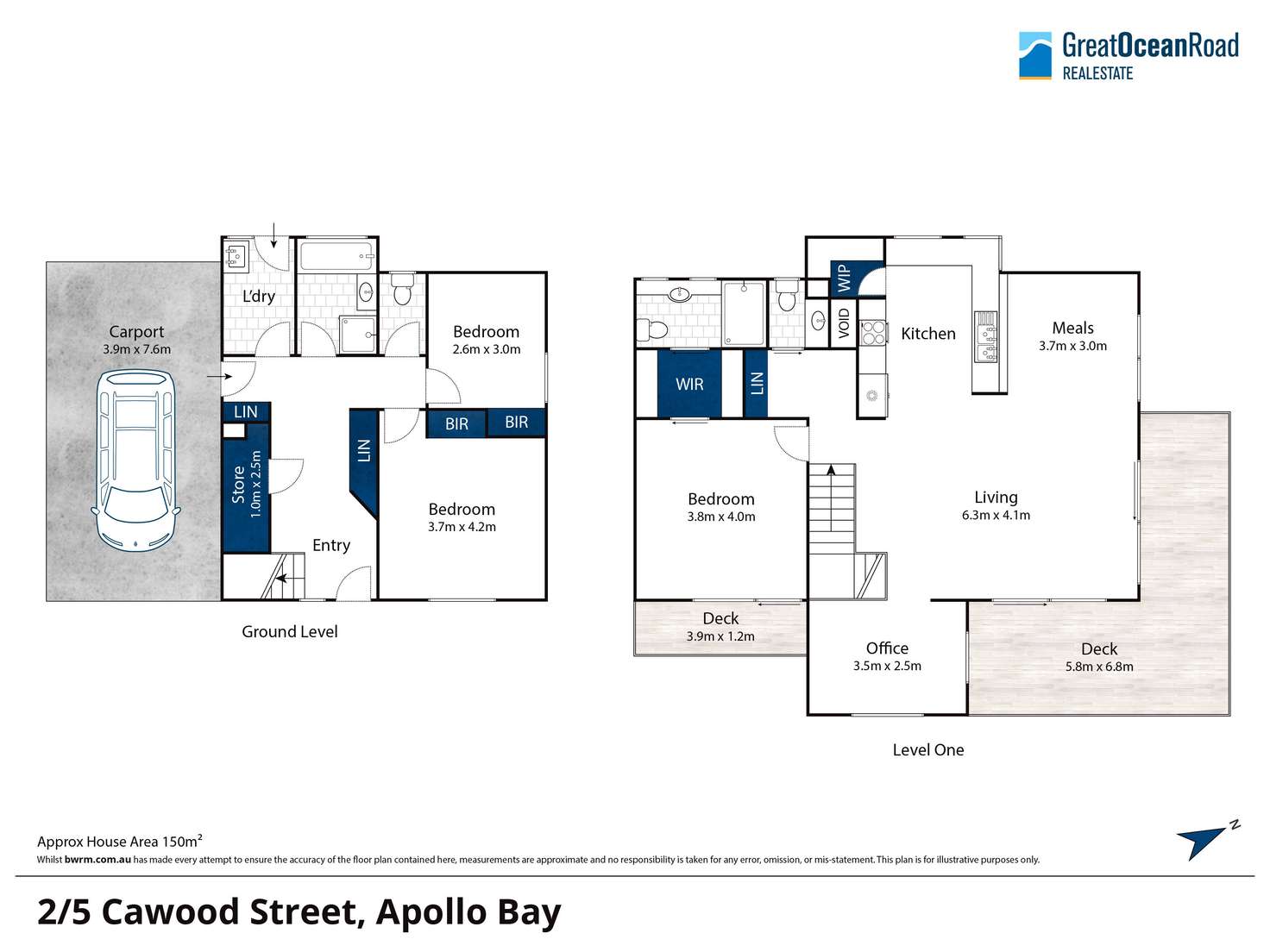 Floorplan of Homely townhouse listing, 2/5 Cawood Street, Apollo Bay VIC 3233
