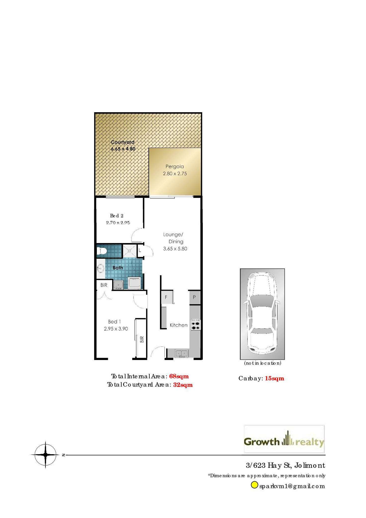 Floorplan of Homely unit listing, 2/623 Hay Street, Jolimont WA 6014