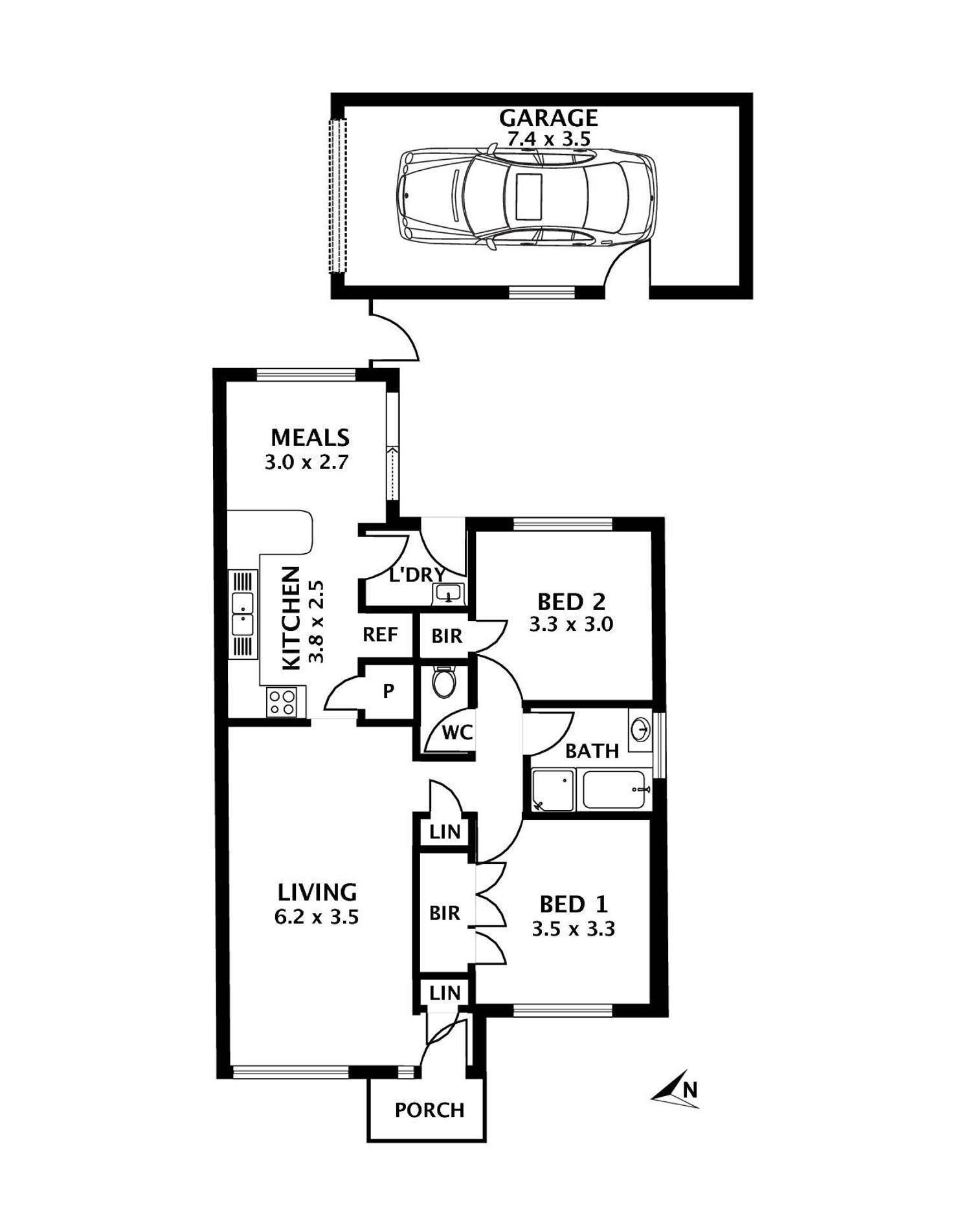 Floorplan of Homely unit listing, 12/103-105 Pasley Street, Sunbury VIC 3429