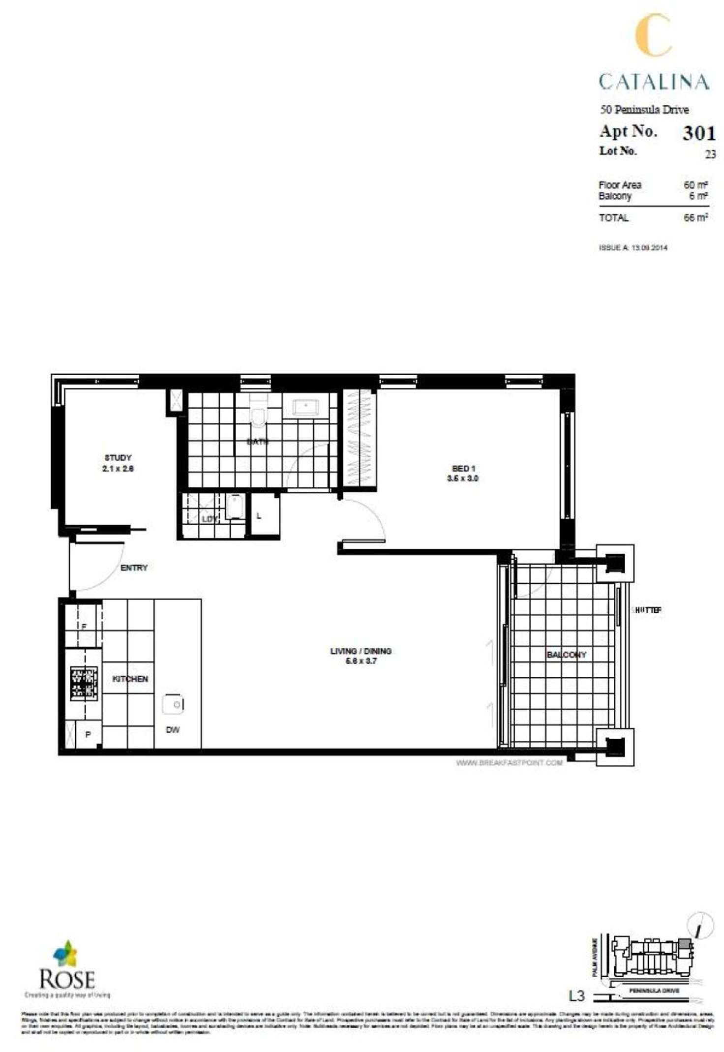 Floorplan of Homely apartment listing, 301/50 Peninsula Drive, Breakfast Point NSW 2137