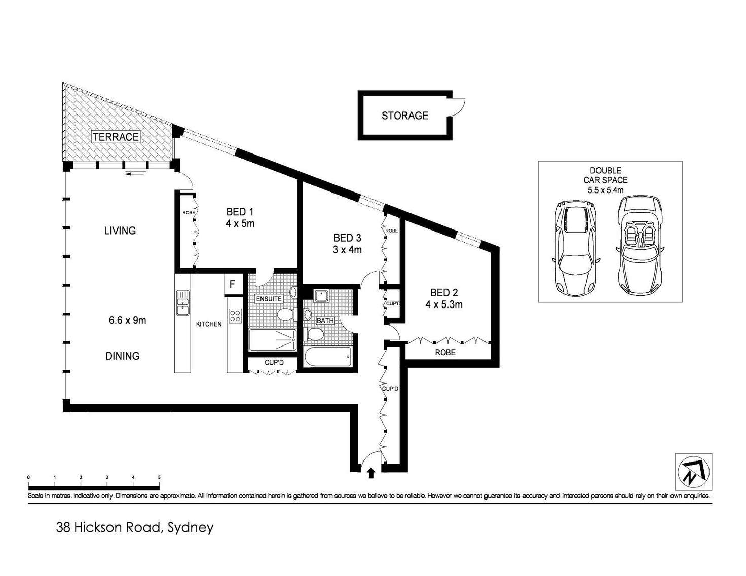 Floorplan of Homely apartment listing, 505/38 Hickson Road, Sydney NSW 2000