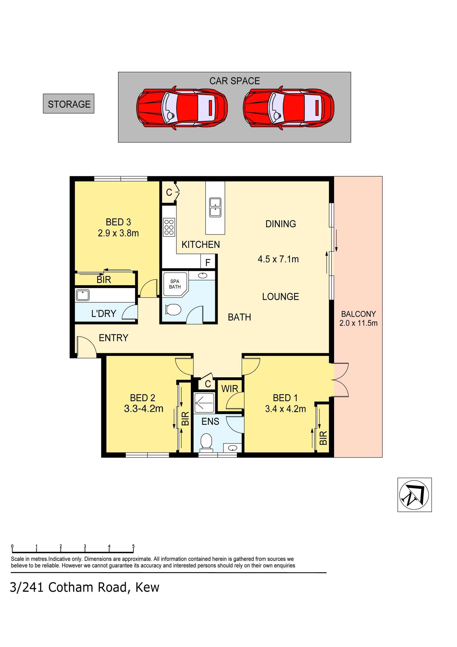 Floorplan of Homely apartment listing, 3/241 Cotham Road, Kew VIC 3101