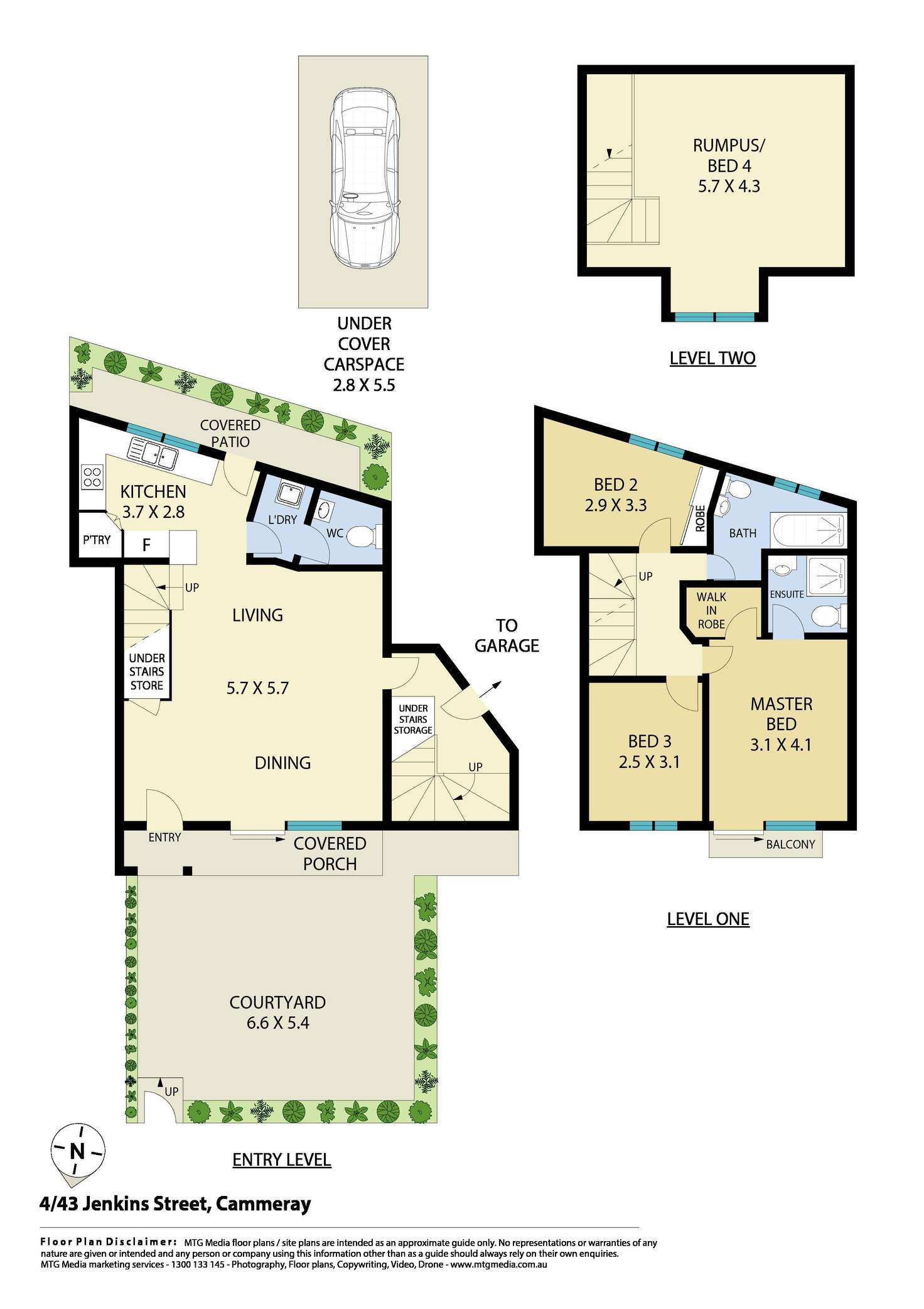 Floorplan of Homely townhouse listing, 4/43 Jenkins Street, Cammeray NSW 2062