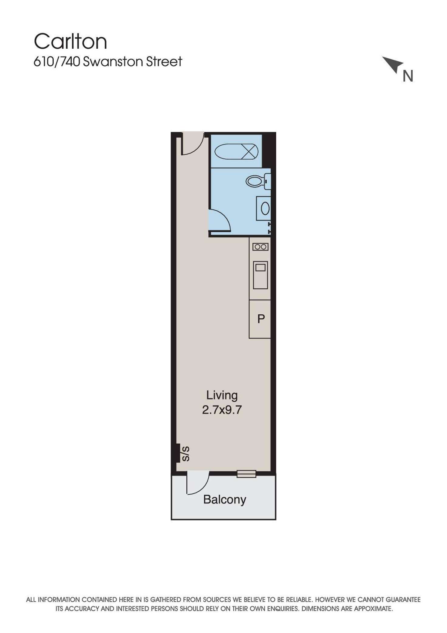 Floorplan of Homely studio listing, 640/740 Swanston Street, Carlton VIC 3053