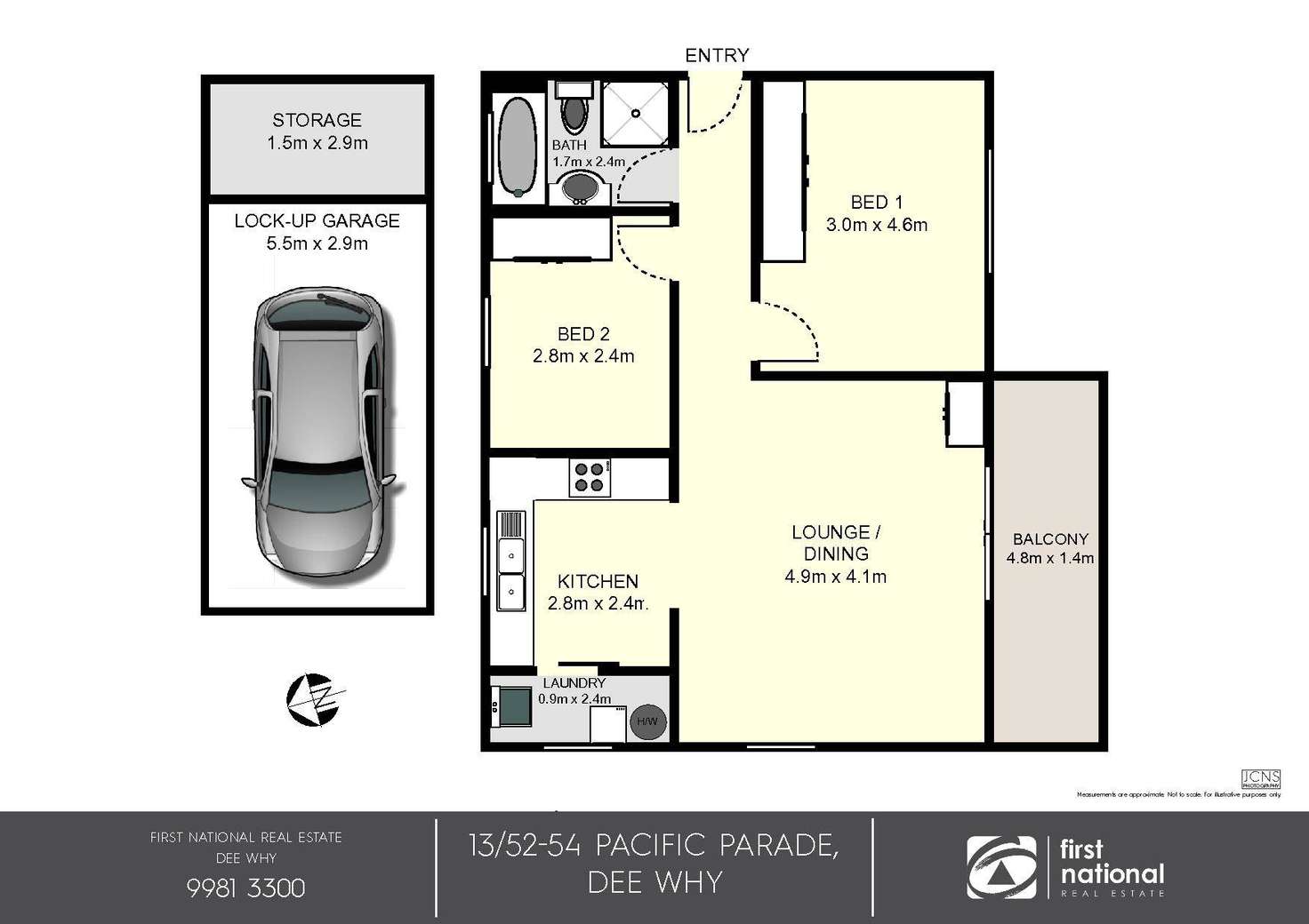 Floorplan of Homely apartment listing, 13/52-54 Pacific Parade, Dee Why NSW 2099