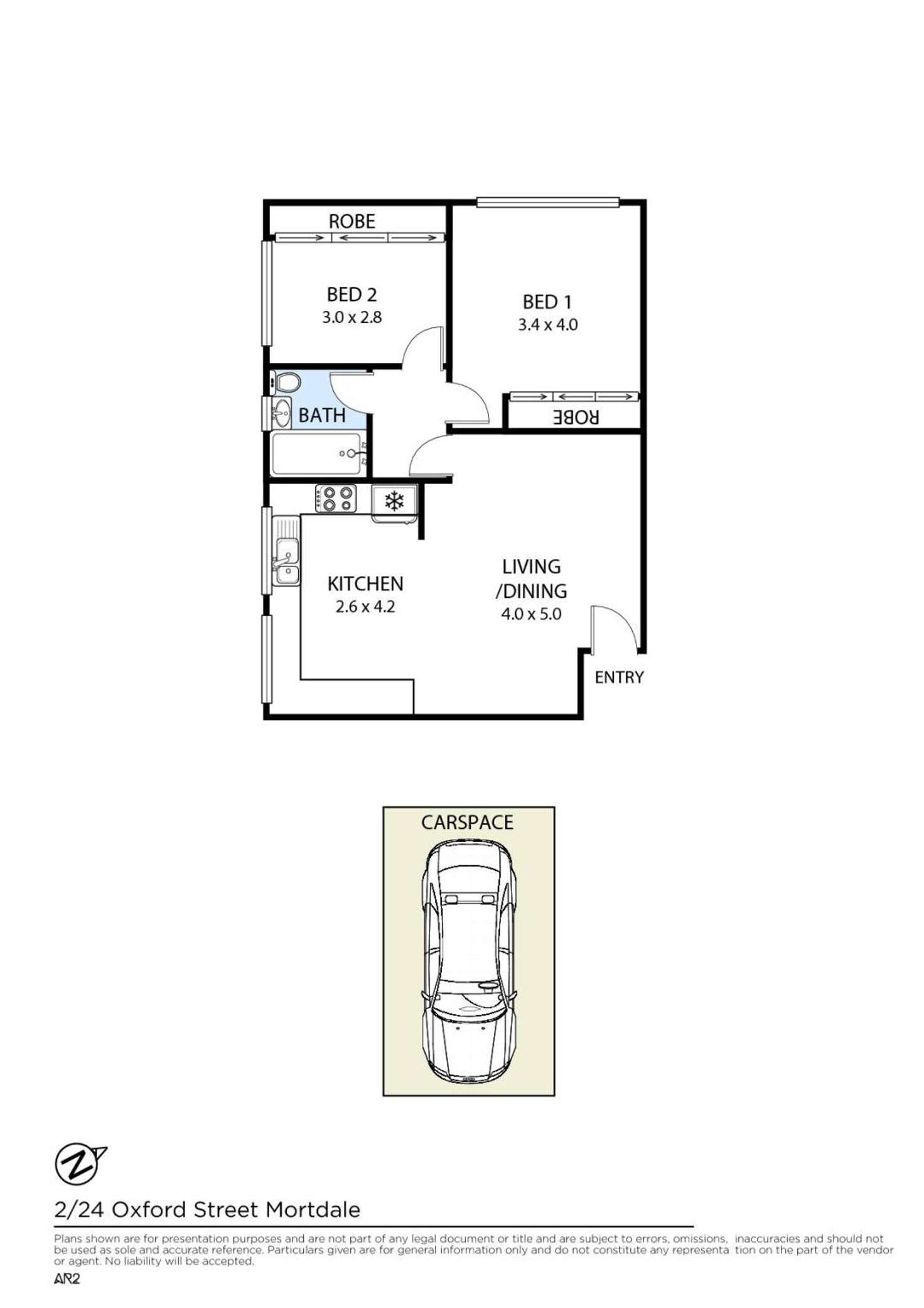 Floorplan of Homely unit listing, 2/24 Oxford Street, Mortdale NSW 2223