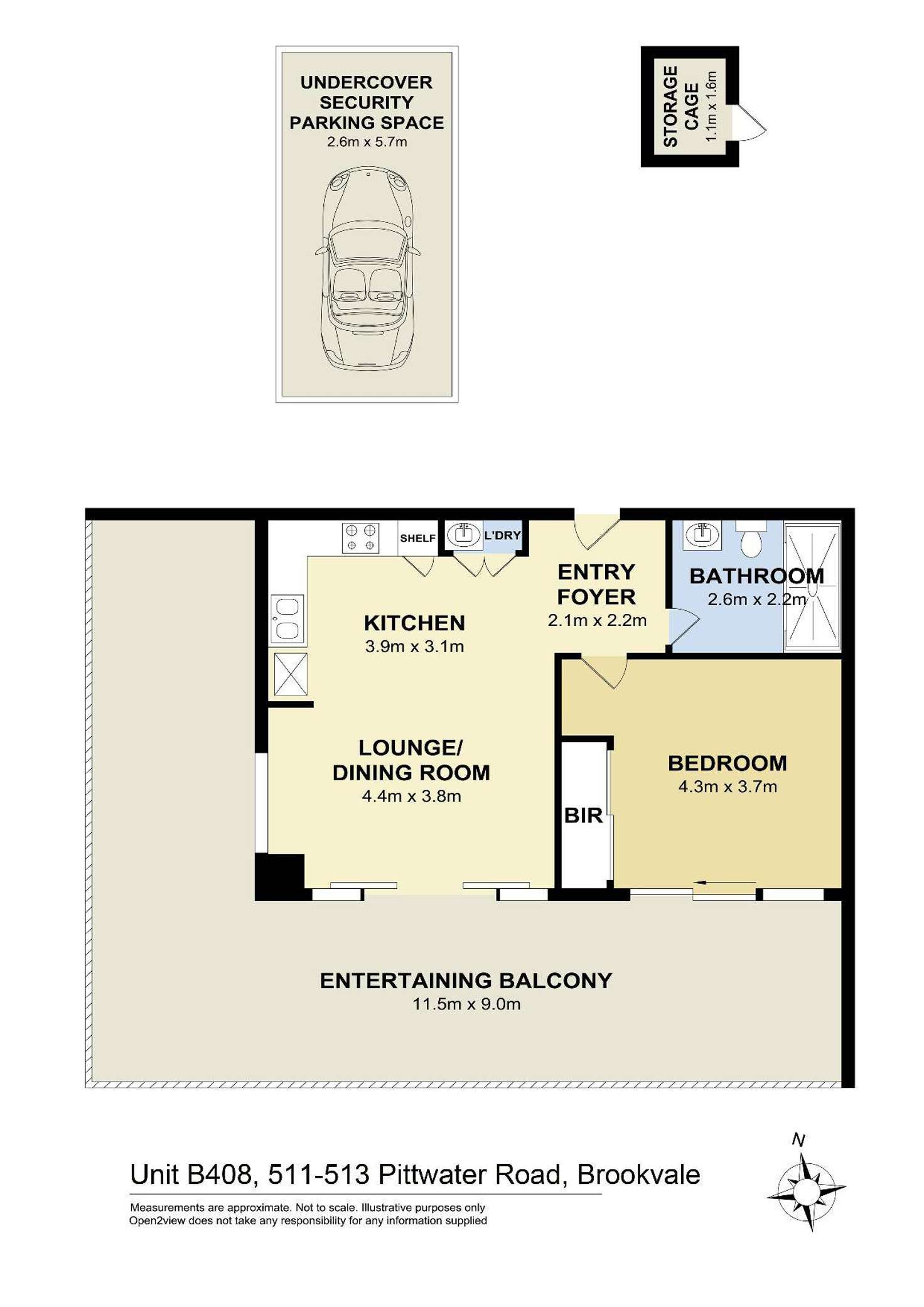 Floorplan of Homely apartment listing, B408/511-513 Pittwater Road, Brookvale NSW 2100