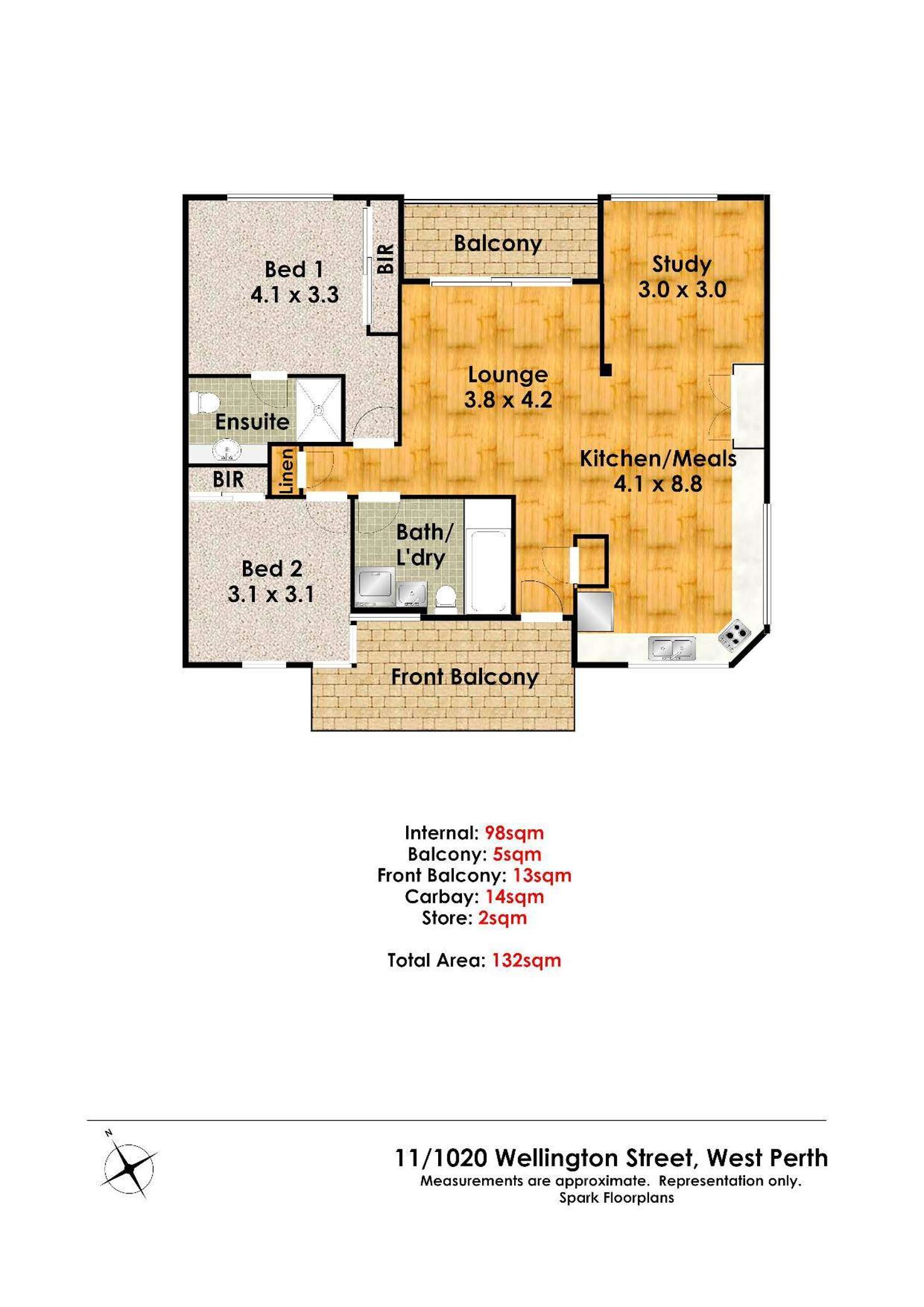 Floorplan of Homely apartment listing, 11/1020 Wellington Street, West Perth WA 6005