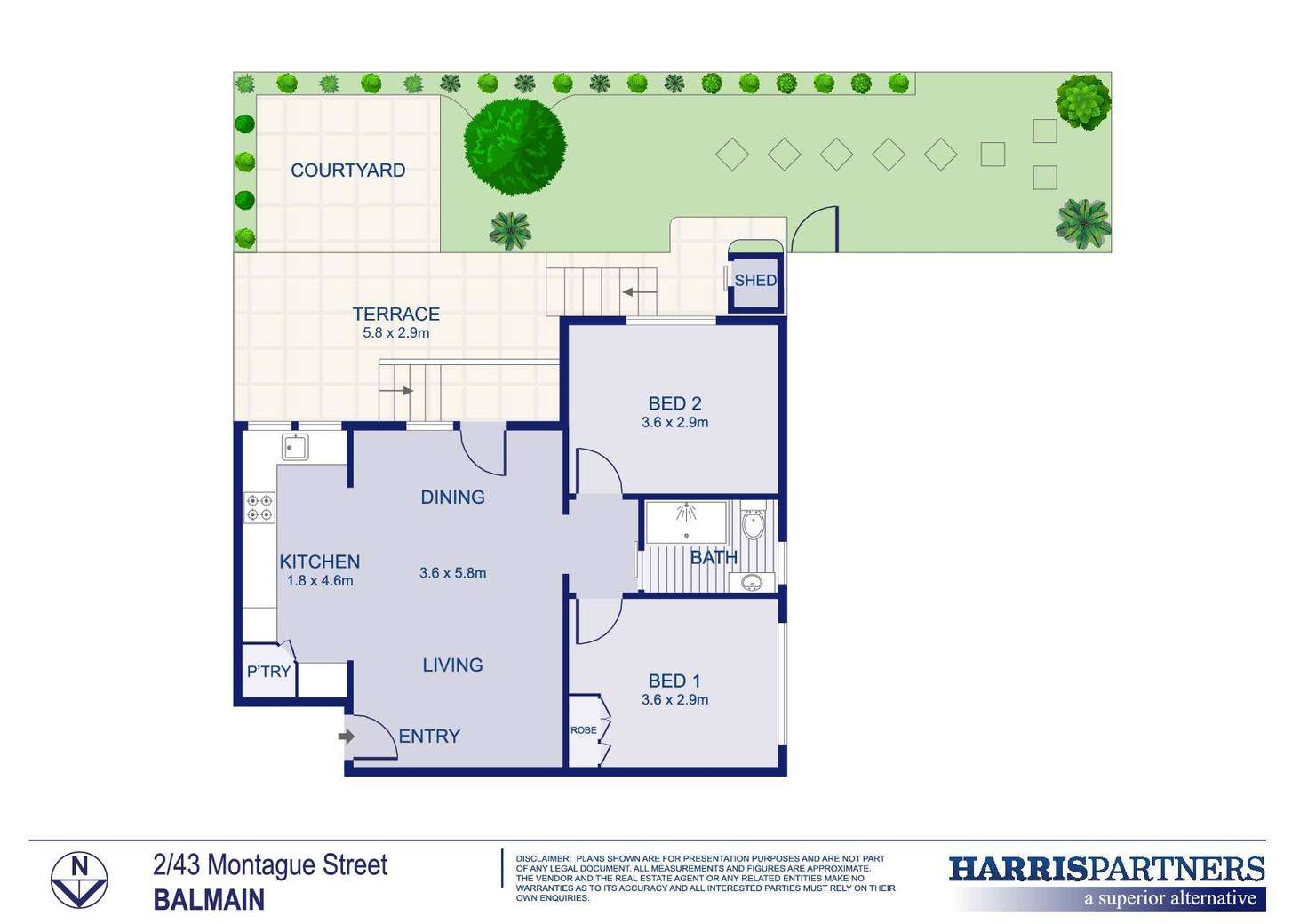 Floorplan of Homely unit listing, 2/43 Montague Street, Balmain NSW 2041