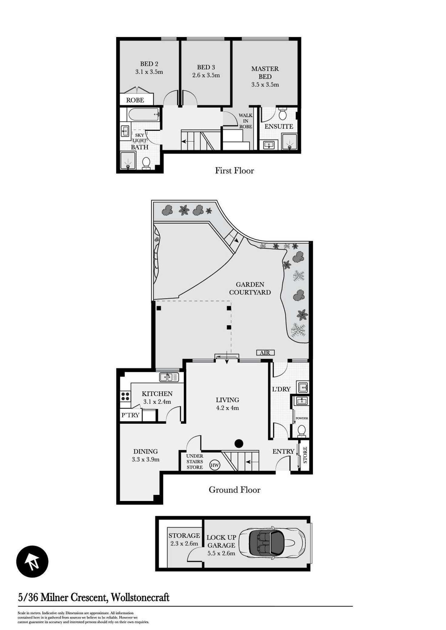 Floorplan of Homely townhouse listing, 5/36 Milner Crescent, Wollstonecraft NSW 2065
