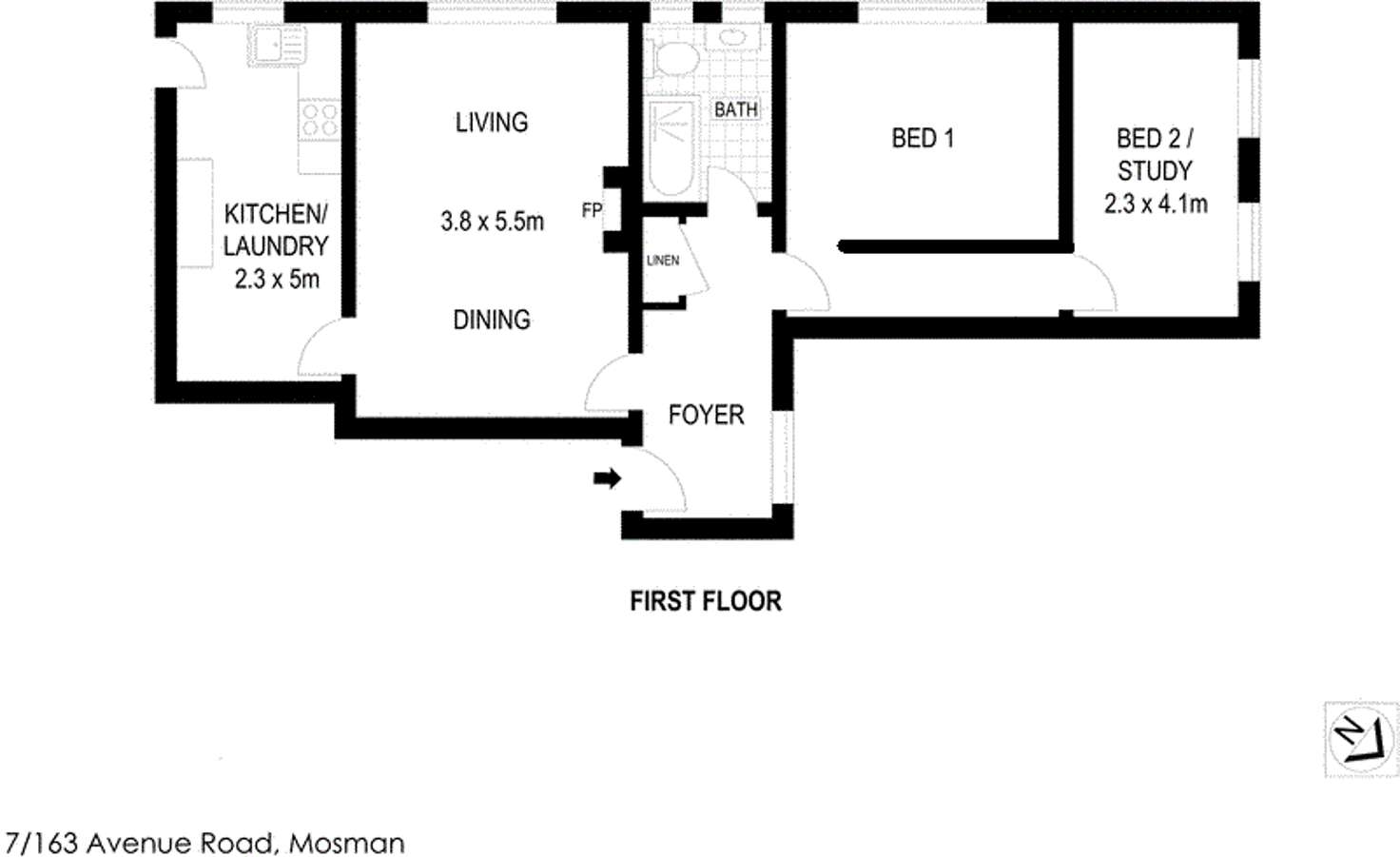 Floorplan of Homely apartment listing, 7/163 Avenue Road, Mosman NSW 2088