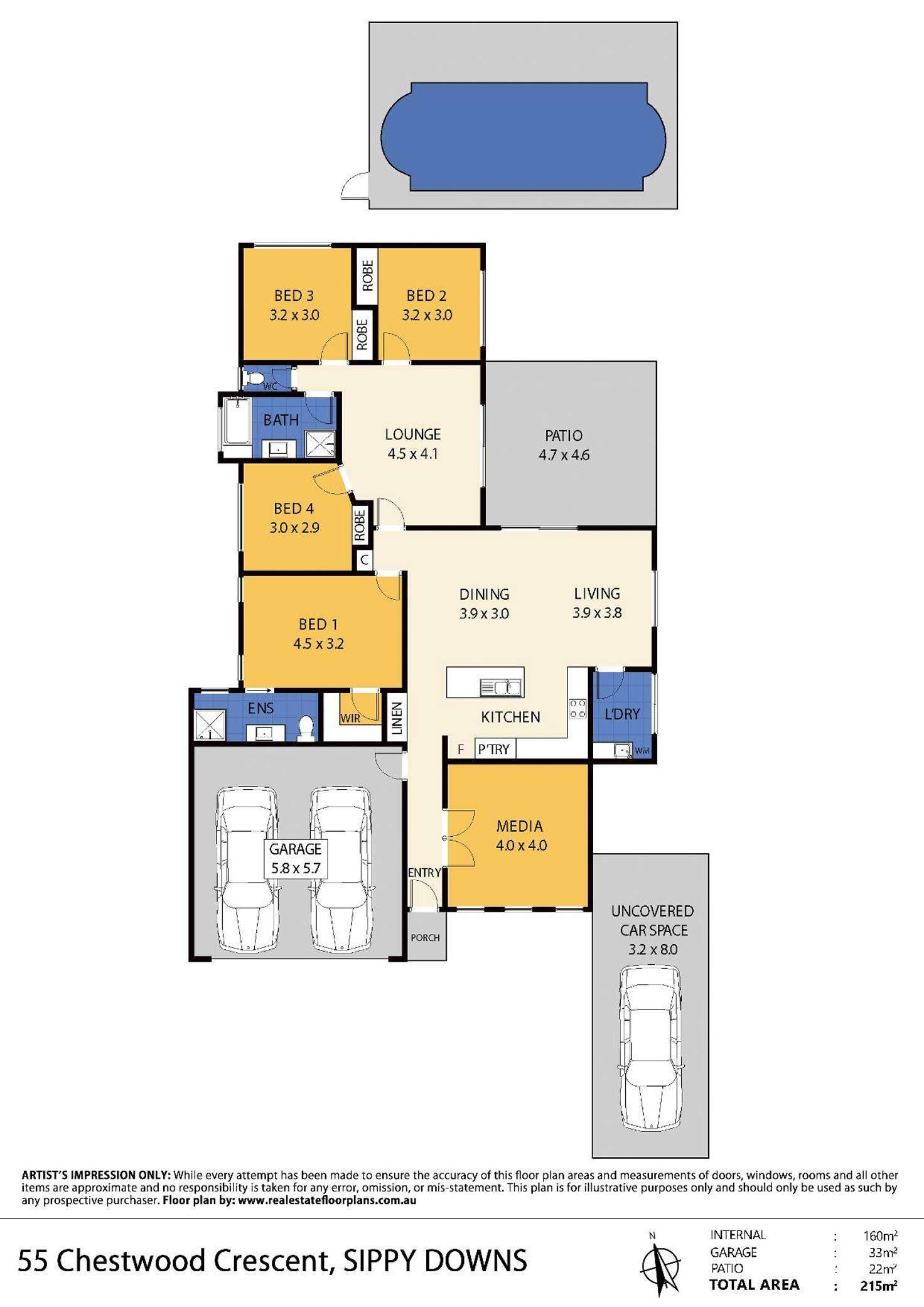 Floorplan of Homely house listing, 55 Chestwood Crescent, Sippy Downs QLD 4556