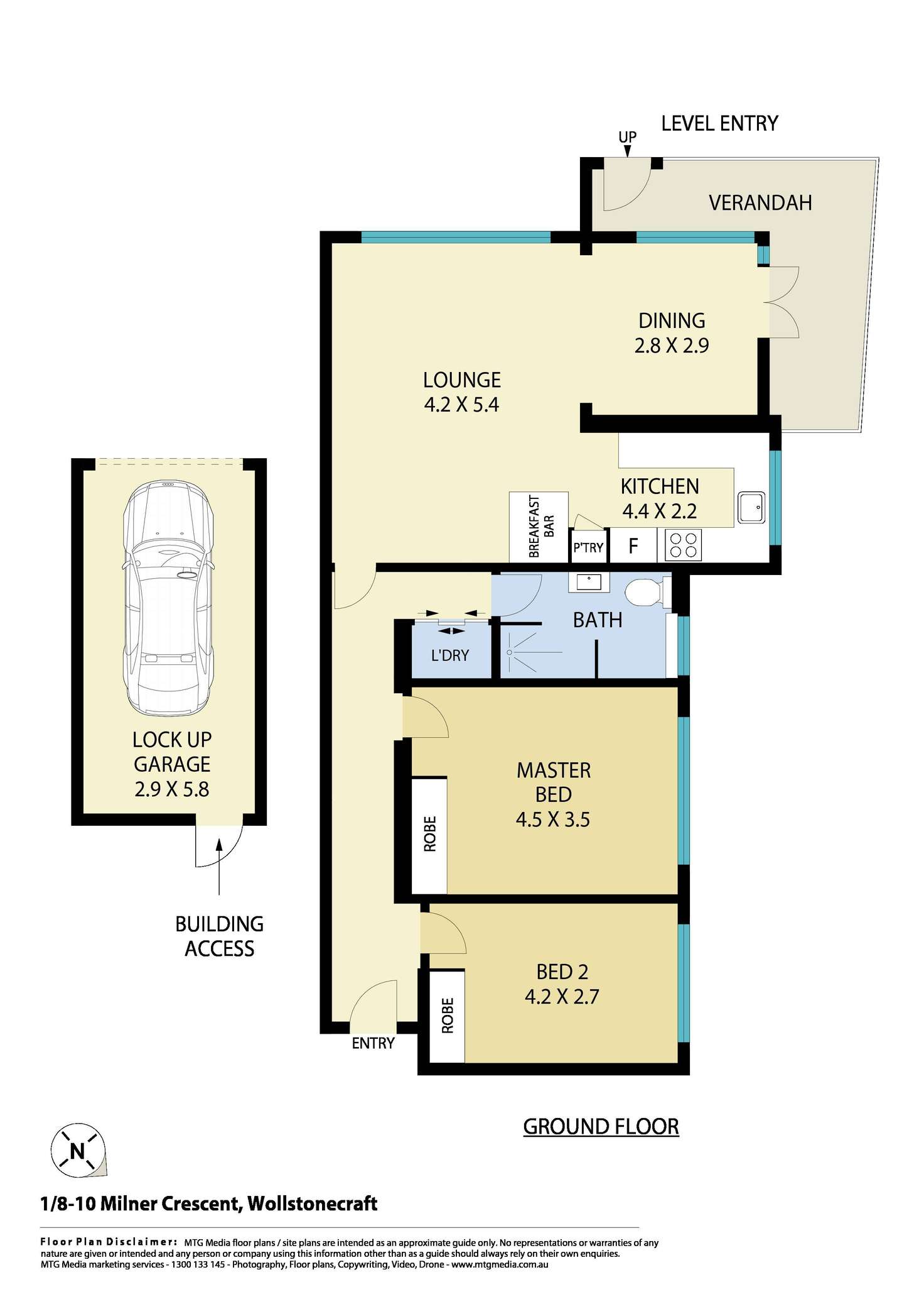 Floorplan of Homely apartment listing, 1/8-10 Milner Crescent, Wollstonecraft NSW 2065