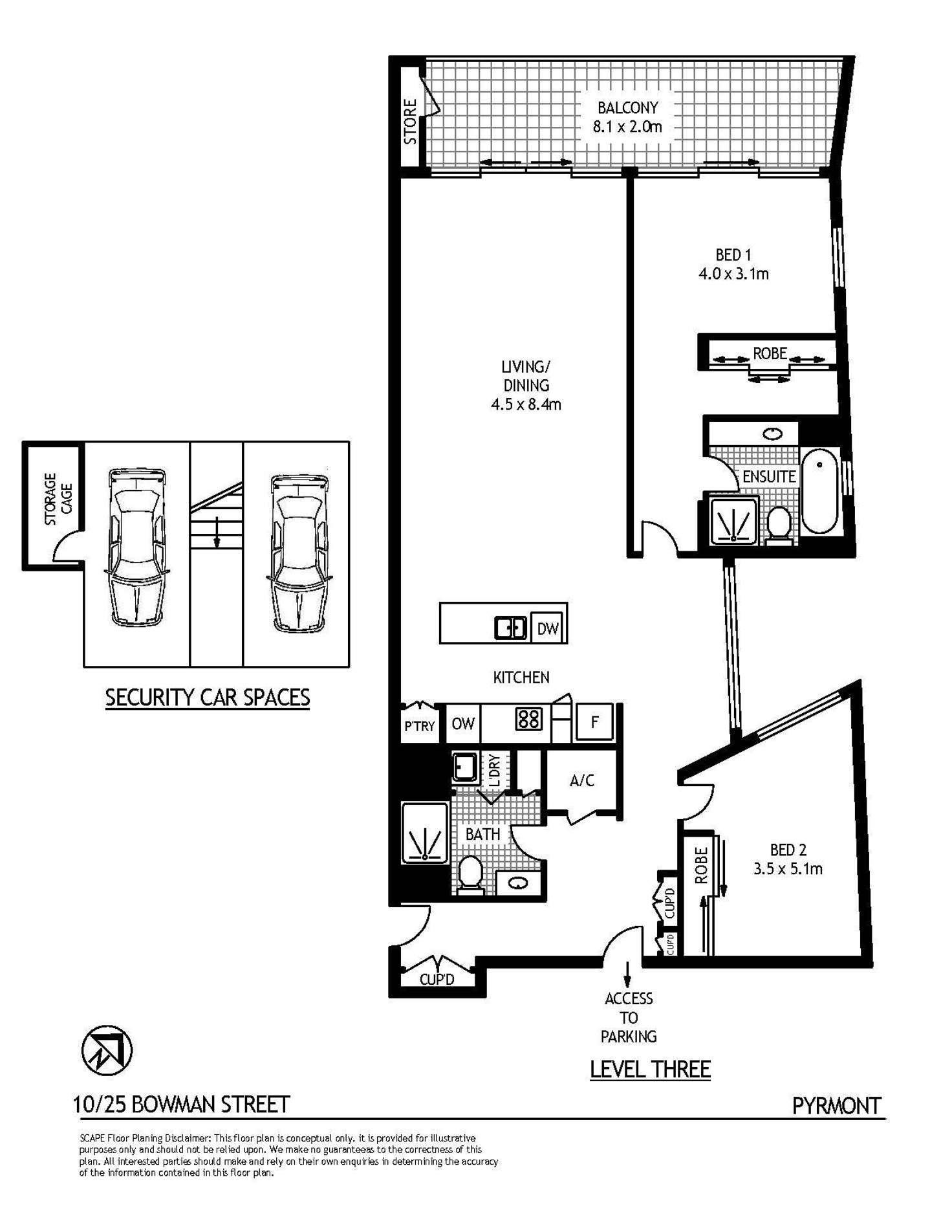 Floorplan of Homely apartment listing, 10/25 Bowman Street, Pyrmont NSW 2009