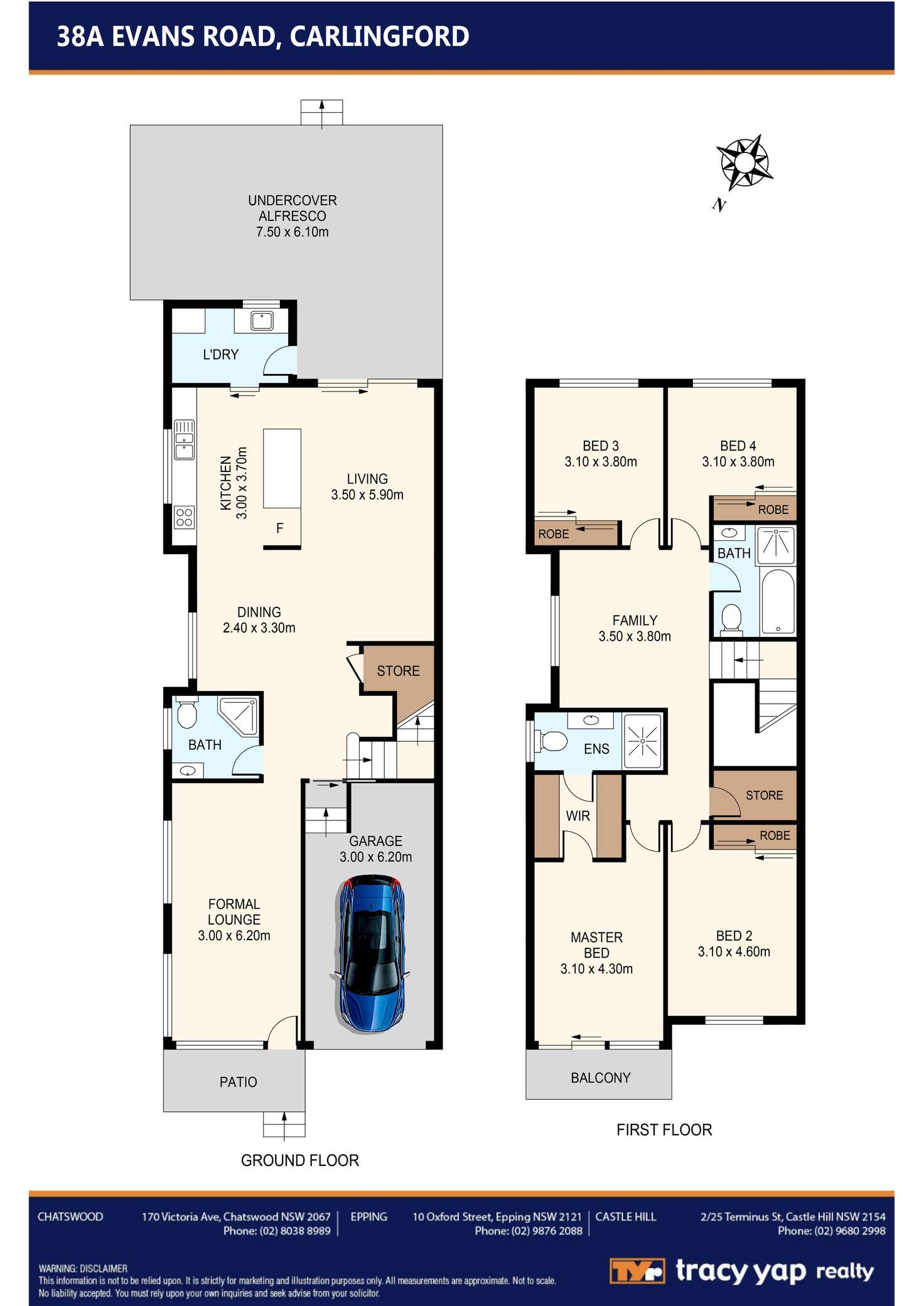 Floorplan of Homely semiDetached listing, 38A Evans Road, Telopea NSW 2117