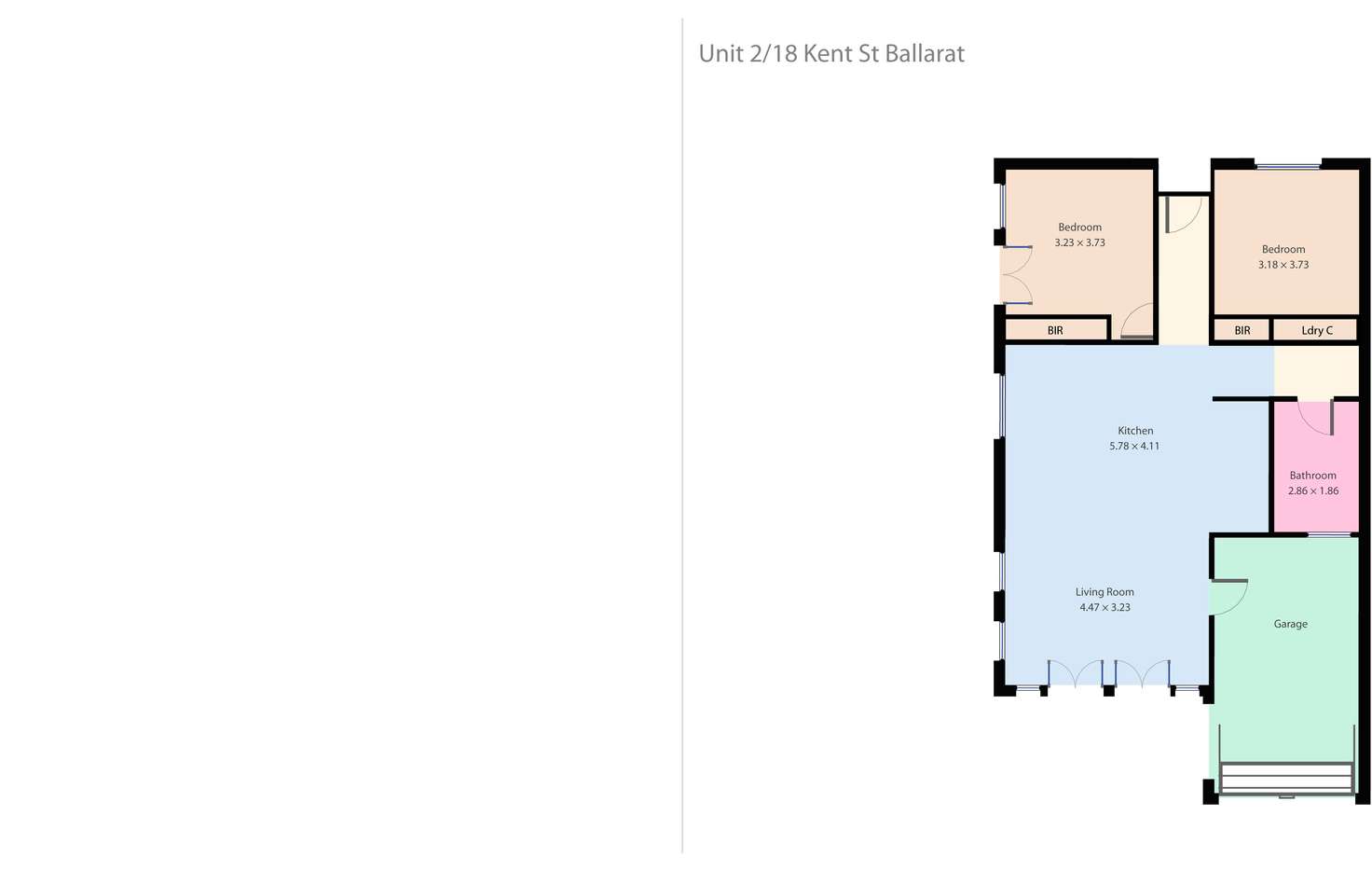 Floorplan of Homely unit listing, 2/18 Kent Street, Ballarat Central VIC 3350