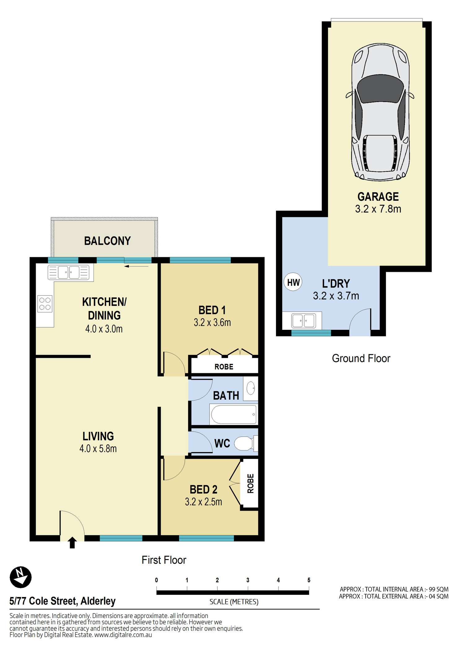 Floorplan of Homely unit listing, 5/77 Cole Street, Alderley QLD 4051