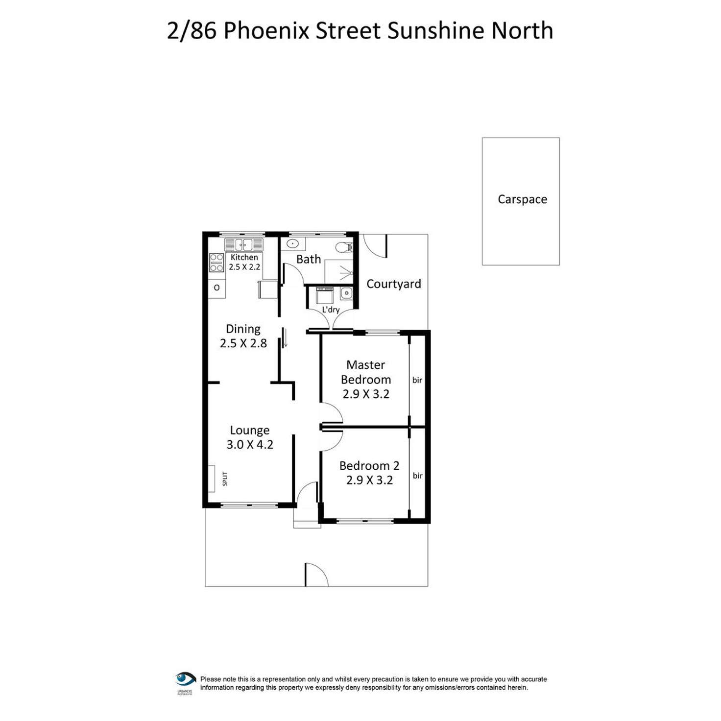 Floorplan of Homely unit listing, 2/86 Phoenix Street, Sunshine North VIC 3020