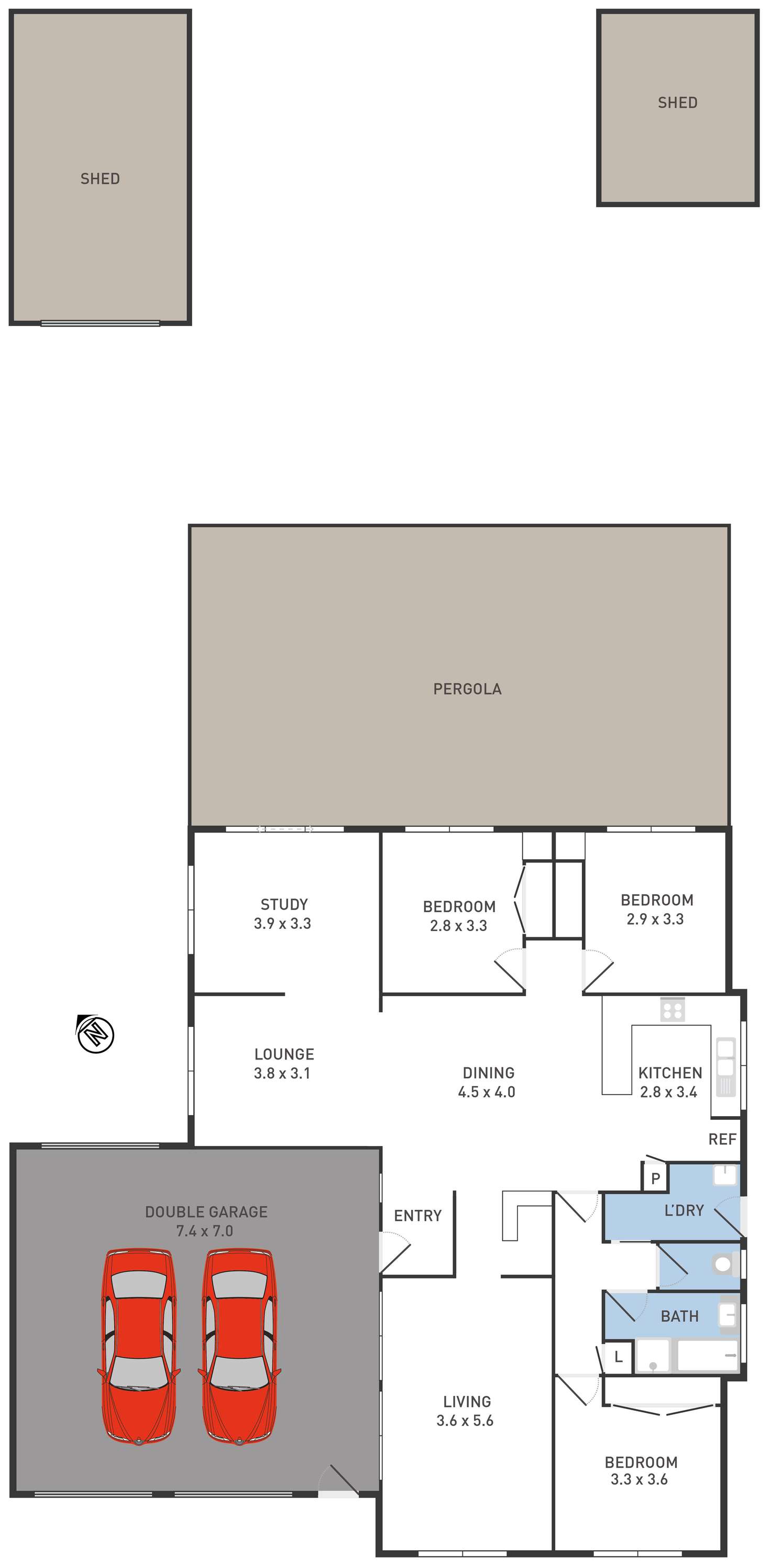 Floorplan of Homely house listing, 16 Palmer Court, Hoppers Crossing VIC 3029