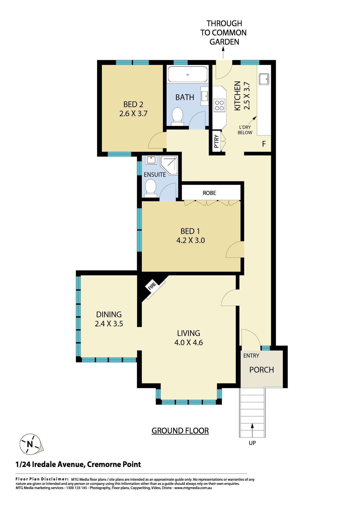 Floorplan of Homely apartment listing, 1/24 Iredale Avenue, Cremorne Point NSW 2090