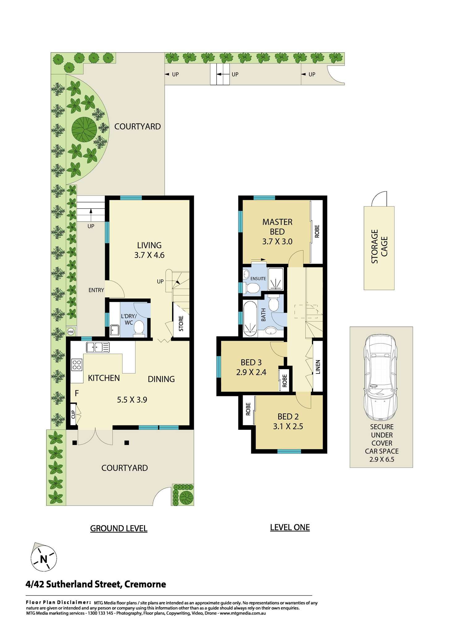 Floorplan of Homely townhouse listing, 4/42 Sutherland Street, Cremorne NSW 2090