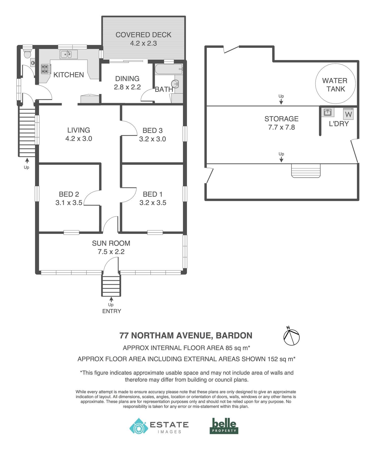 Floorplan of Homely house listing, 77 Northam Avenue, Bardon QLD 4065