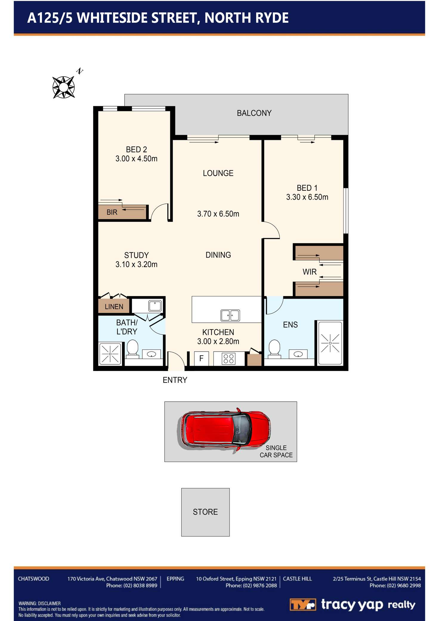 Floorplan of Homely apartment listing, 125/5A Whiteside Street, North Ryde NSW 2113