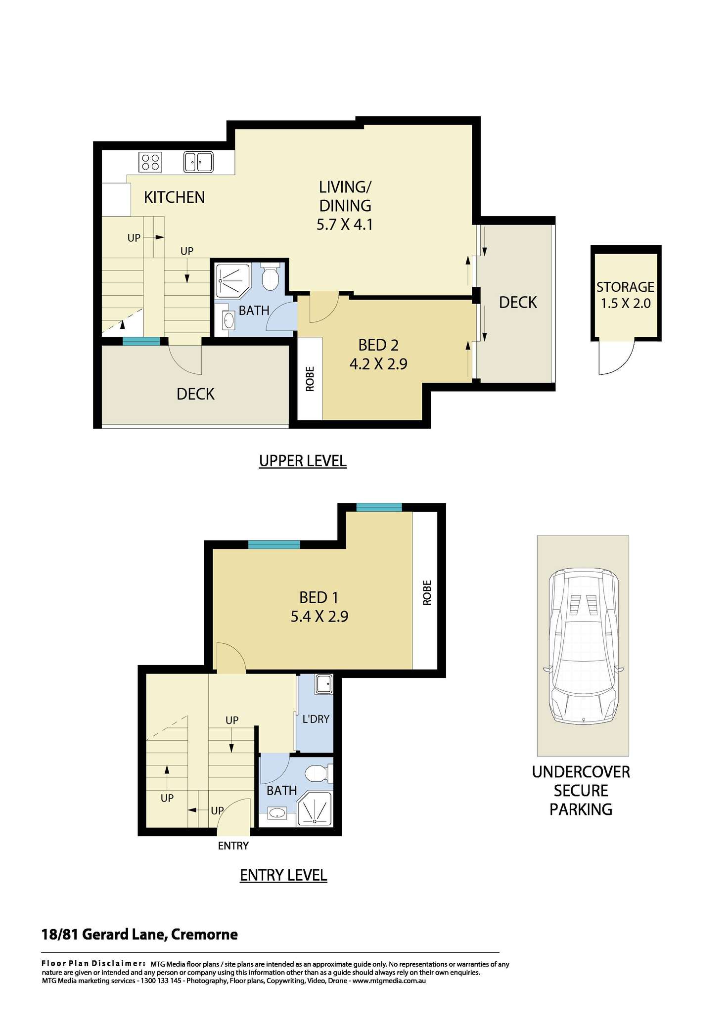 Floorplan of Homely apartment listing, 18/81 Gerard Lane, Cremorne NSW 2090