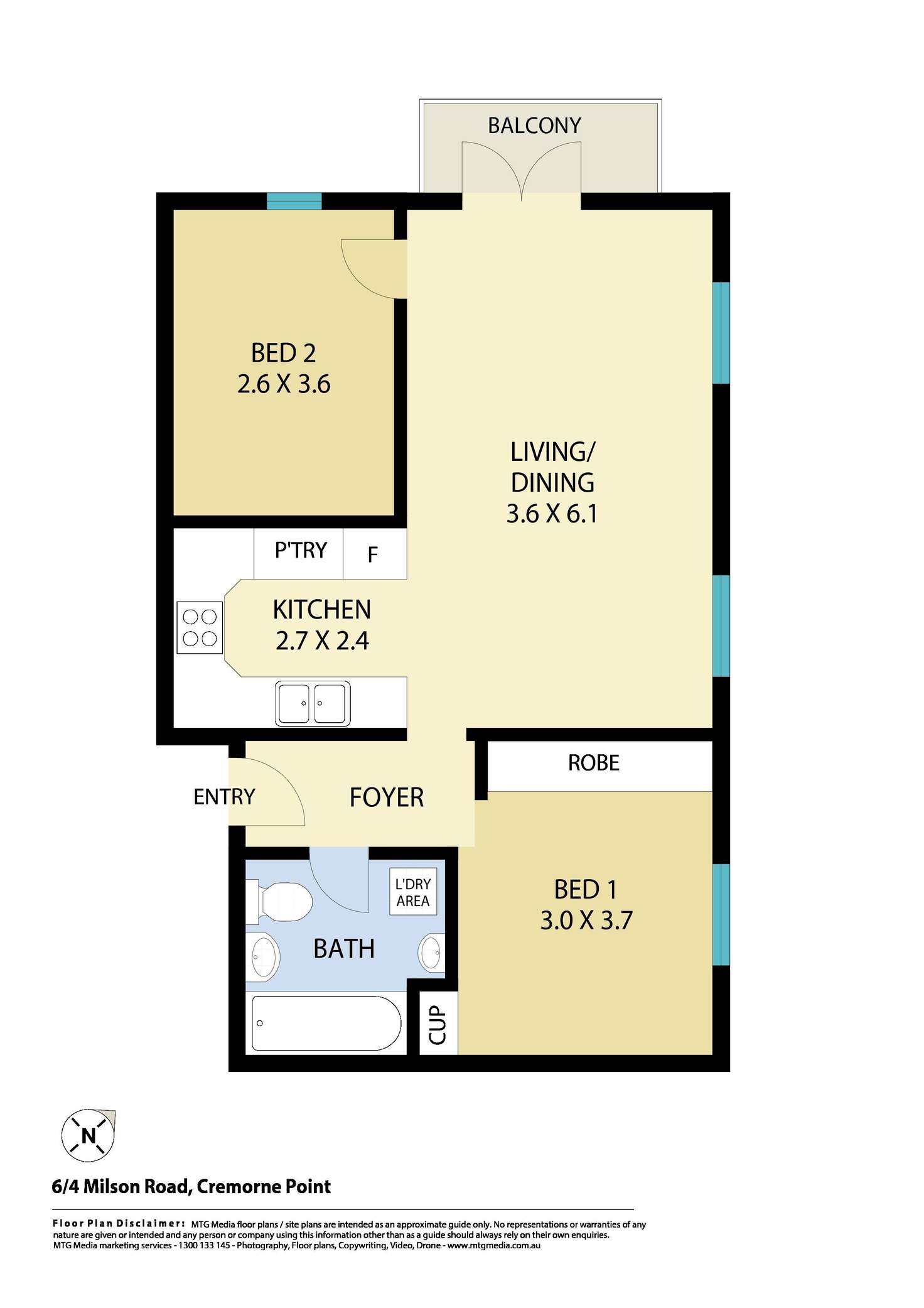 Floorplan of Homely apartment listing, 6/4 Milson Road, Cremorne Point NSW 2090