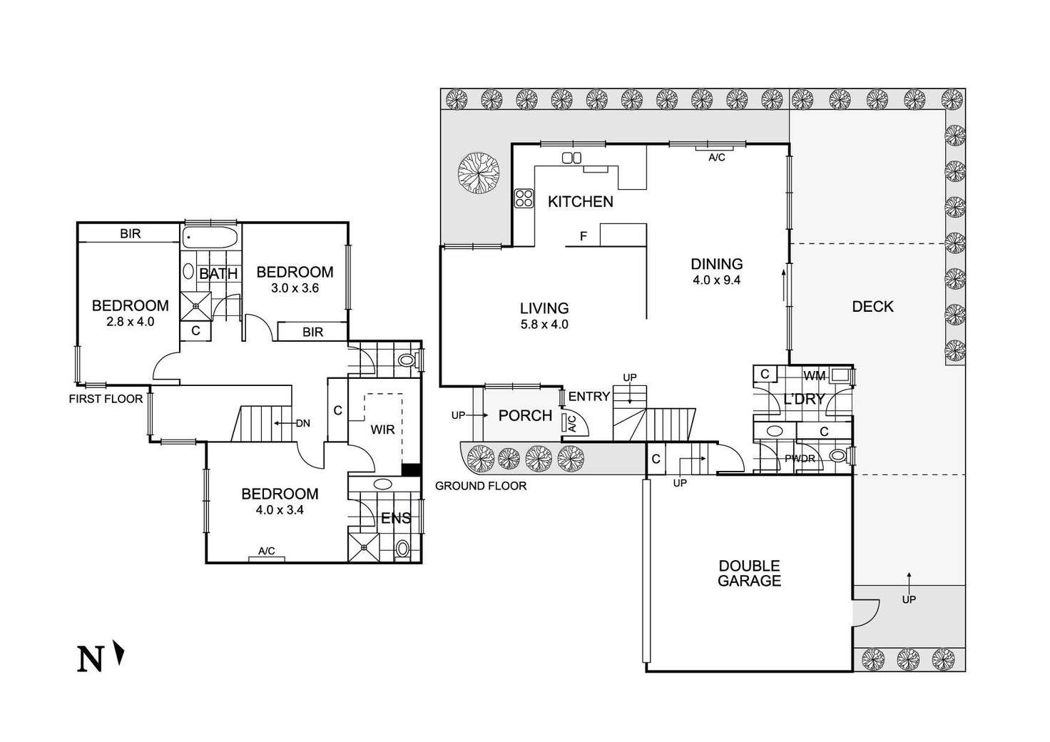 Floorplan of Homely townhouse listing, 2/55 Russell Crescent, Doncaster East VIC 3109