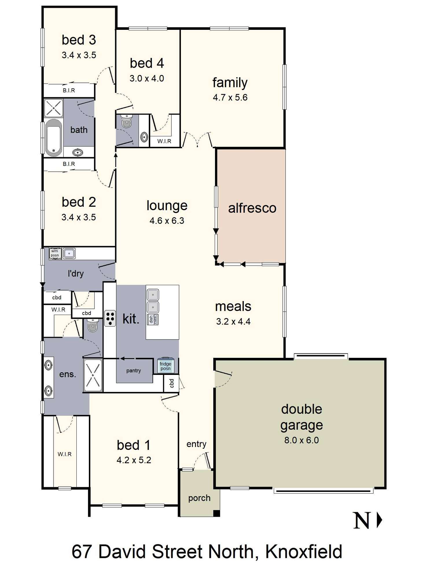 Floorplan of Homely house listing, 67 David Street North, Knoxfield VIC 3180