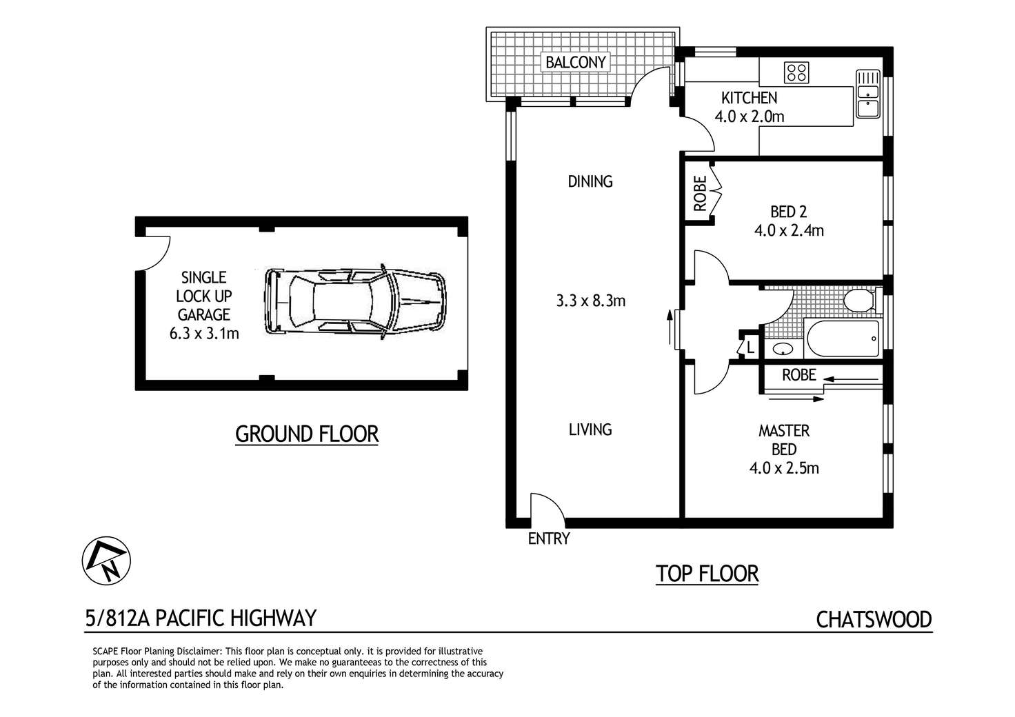 Floorplan of Homely apartment listing, 5/812A Pacific Highway, Chatswood NSW 2067