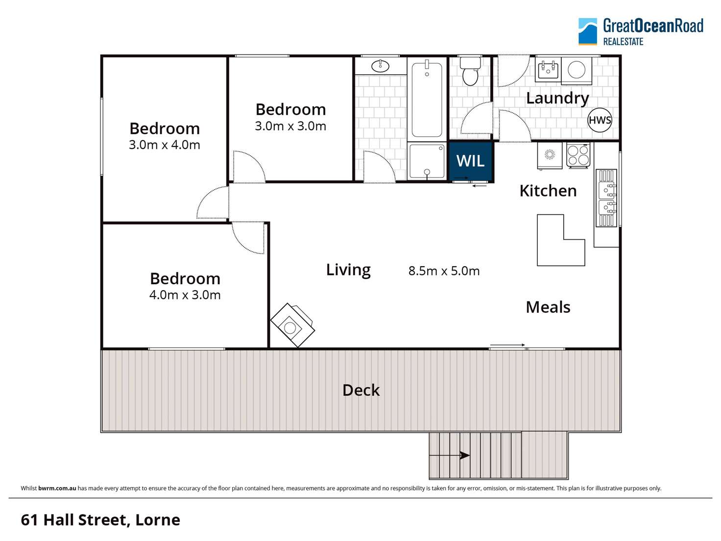 Floorplan of Homely house listing, 61 Hall Street, Lorne VIC 3232