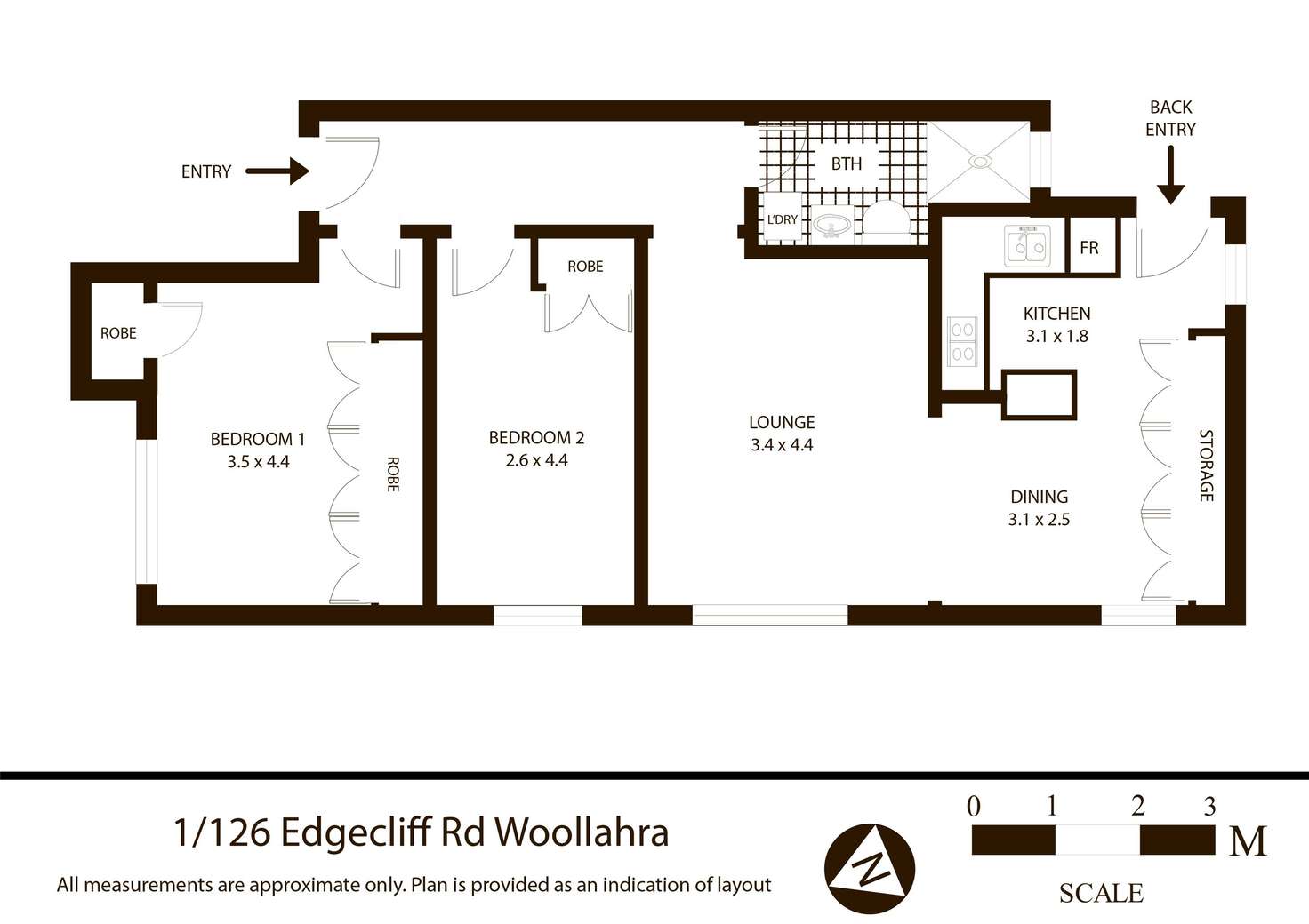 Floorplan of Homely apartment listing, 1/126 Edgecliff Road, Woollahra NSW 2025