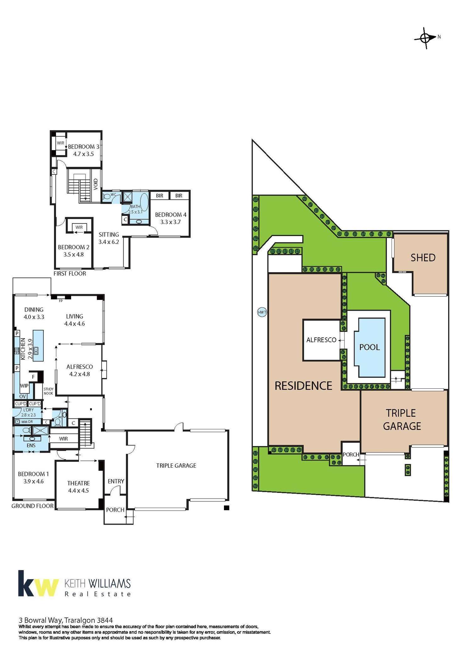 Floorplan of Homely house listing, 3 Bowral Way, Traralgon VIC 3844