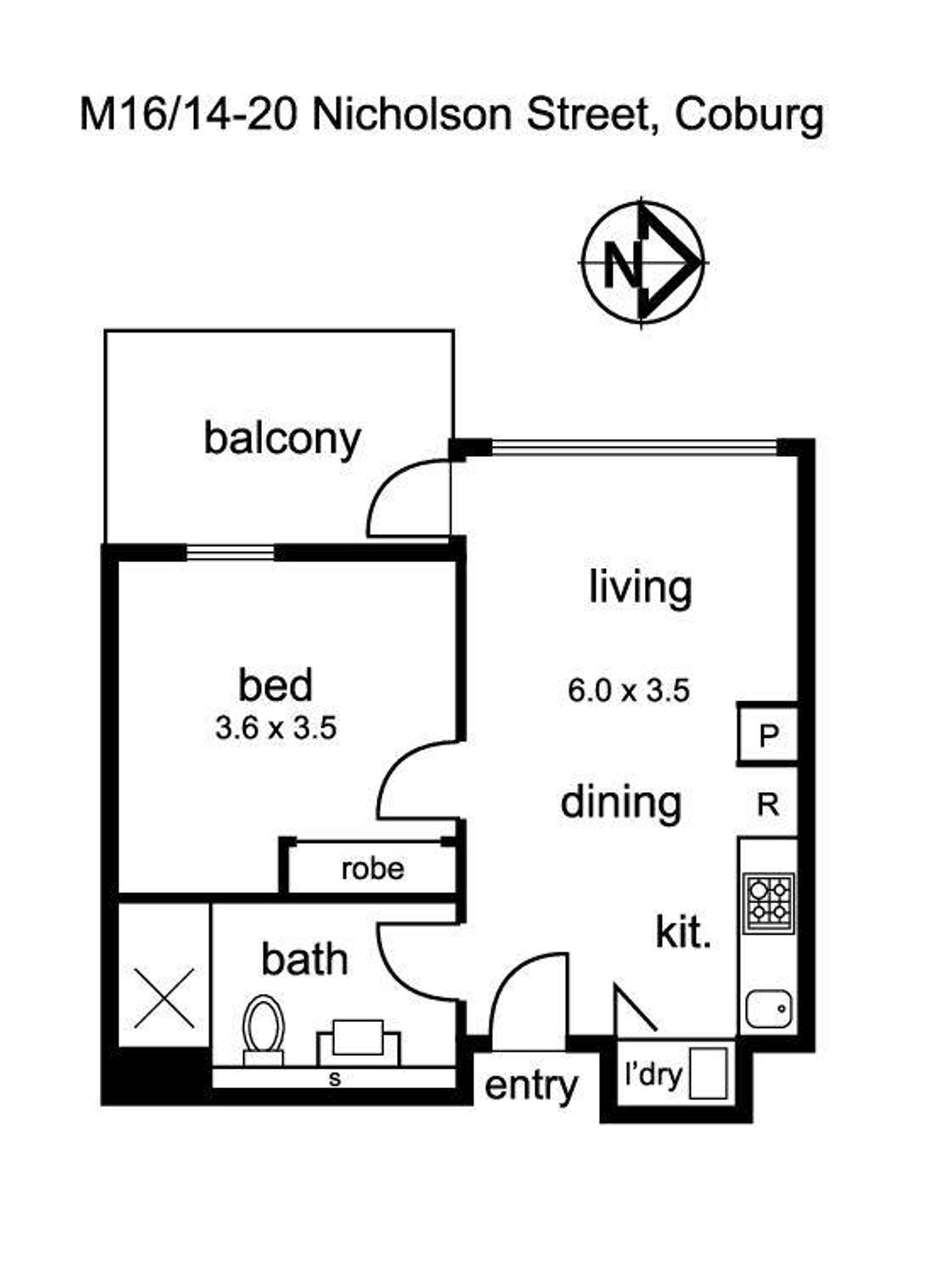 Floorplan of Homely apartment listing, 16M/14-20 Nicholson Street, Coburg VIC 3058