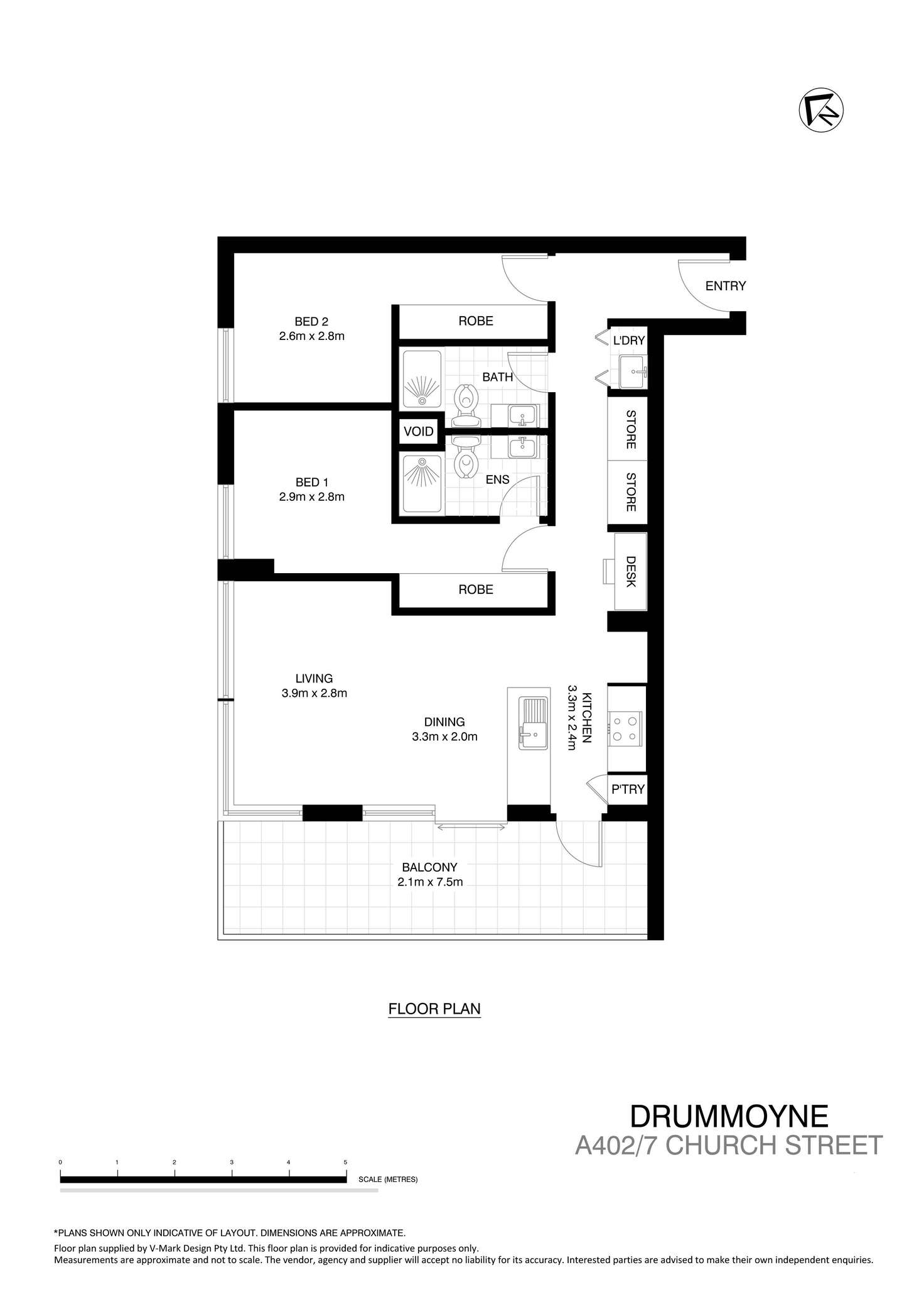 Floorplan of Homely apartment listing, A402/7 Church Street, Drummoyne NSW 2047