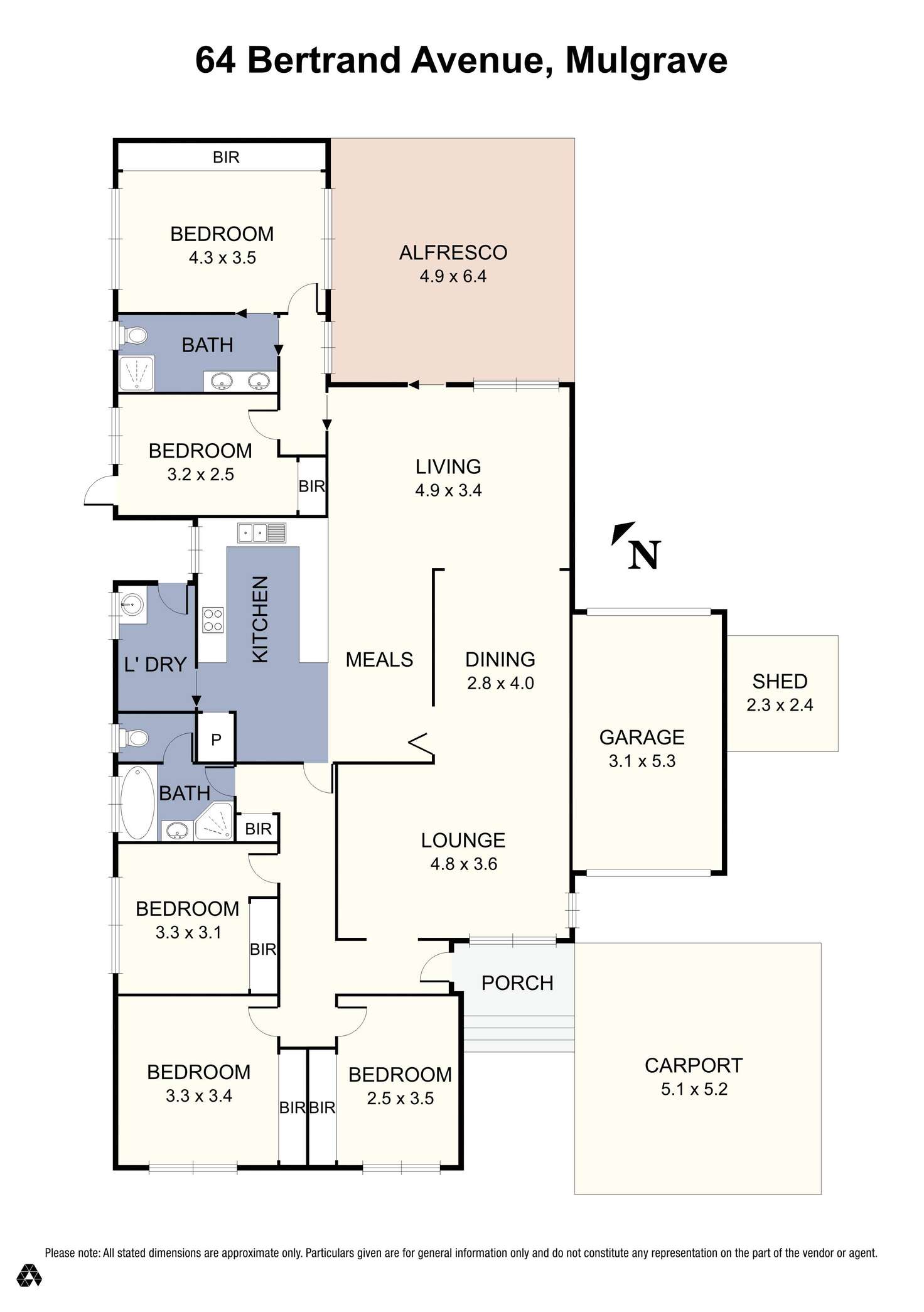 Floorplan of Homely house listing, 64 Bertrand Avenue, Mulgrave VIC 3170